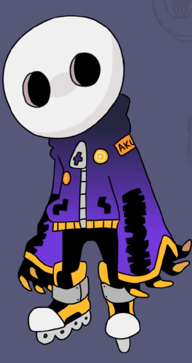 roller skating ghost, white skull head, purple jacket, HD Phone Wallpaper