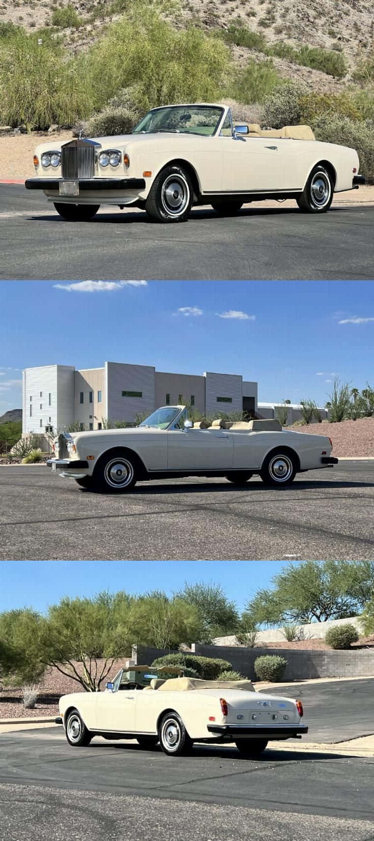 Rolls Royce Corniche, cream, convertible, HD Phone Wallpaper