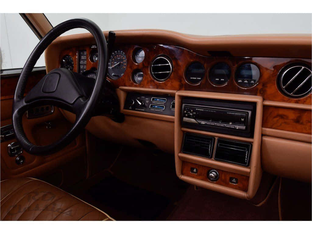 Rolls Royce Corniche, vintage car interior, rich brown leather, SD Desktop Wallpaper