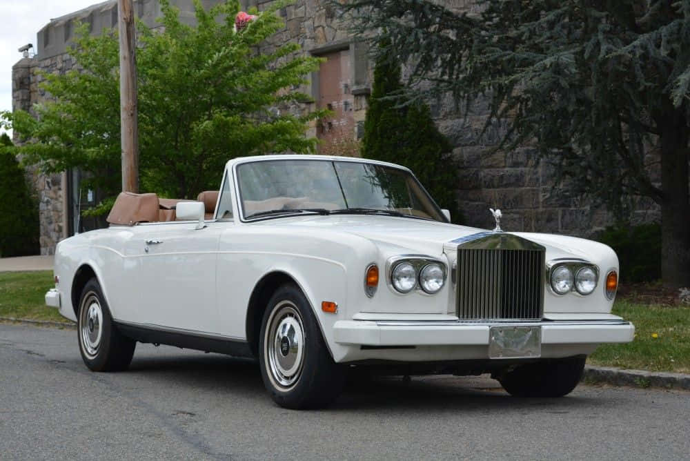 Rolls Royce Corniche, pristine white, convertible, SD Desktop Wallpaper