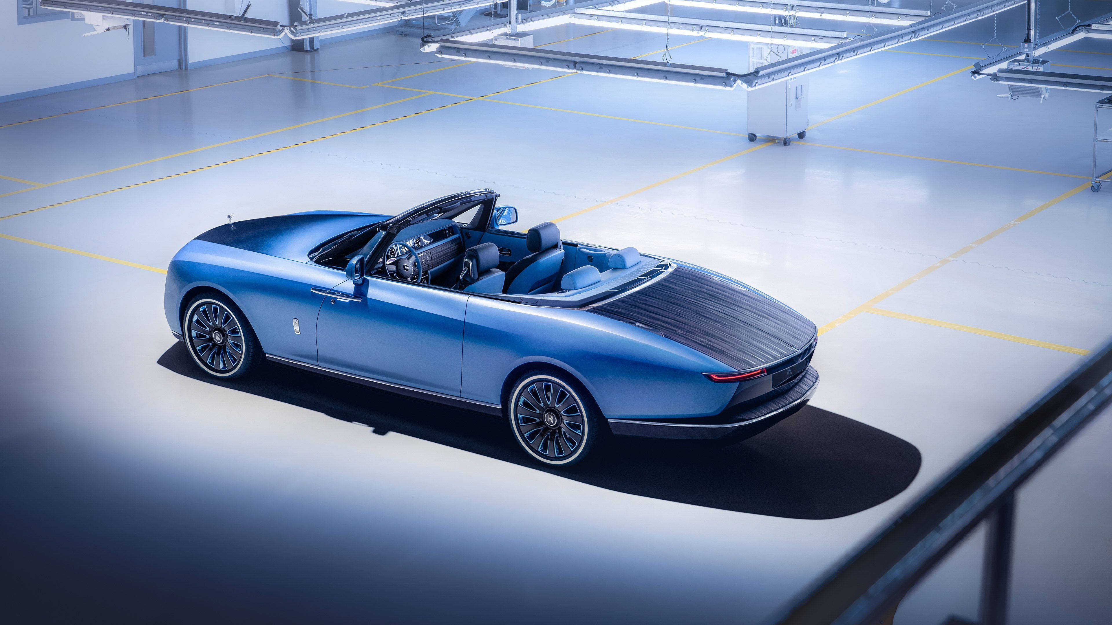 Rolls Royce Dawn, blue, convertible, 4K Desktop Wallpaper