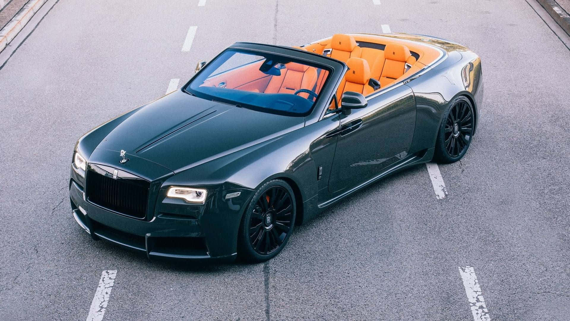 Rolls Royce Dawn, dark green, vibrant orange interior, Full HD Desktop Wallpaper