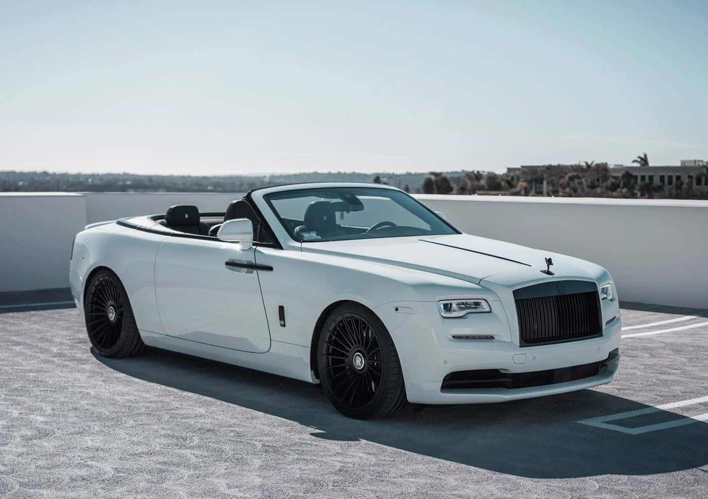 Rolls Royce Dawn, white, sunlit rooftop, HD Desktop Wallpaper