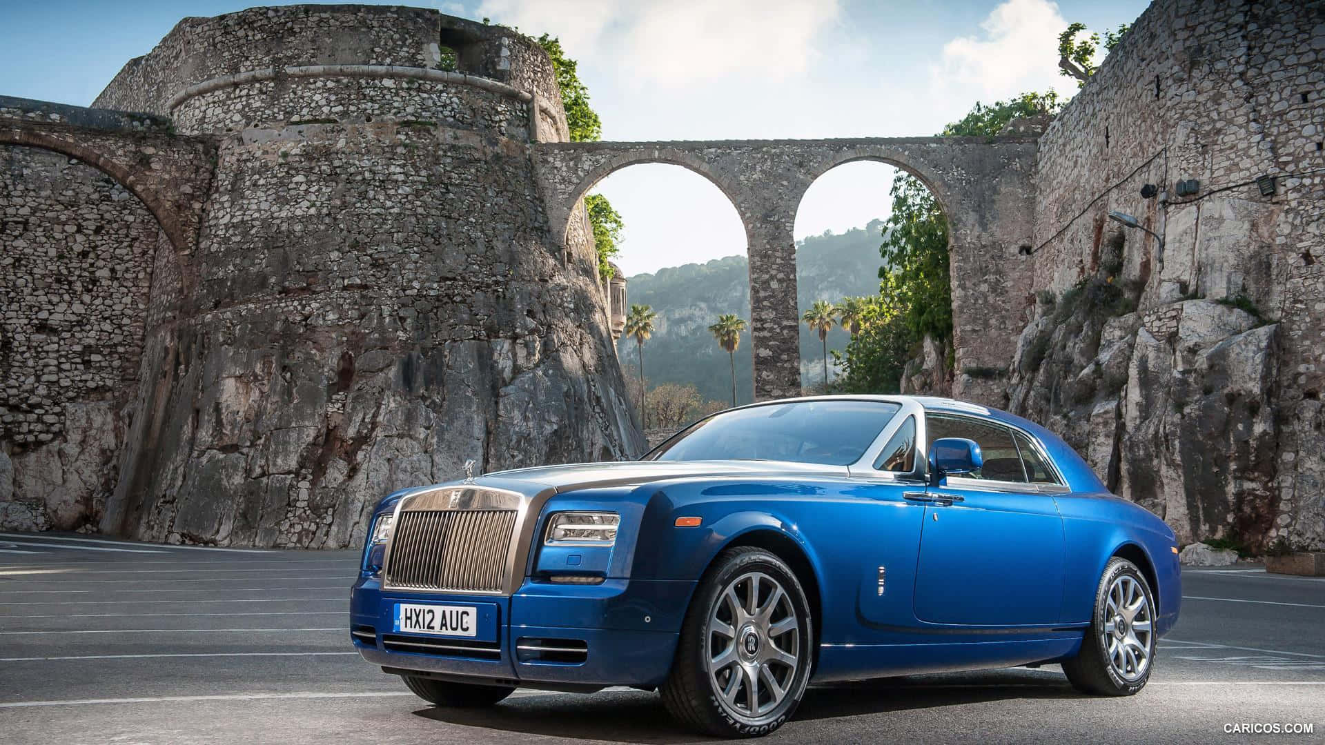 Rolls Royce Ghost, vibrant blue, bright sunlight, Full HD Desktop Wallpaper