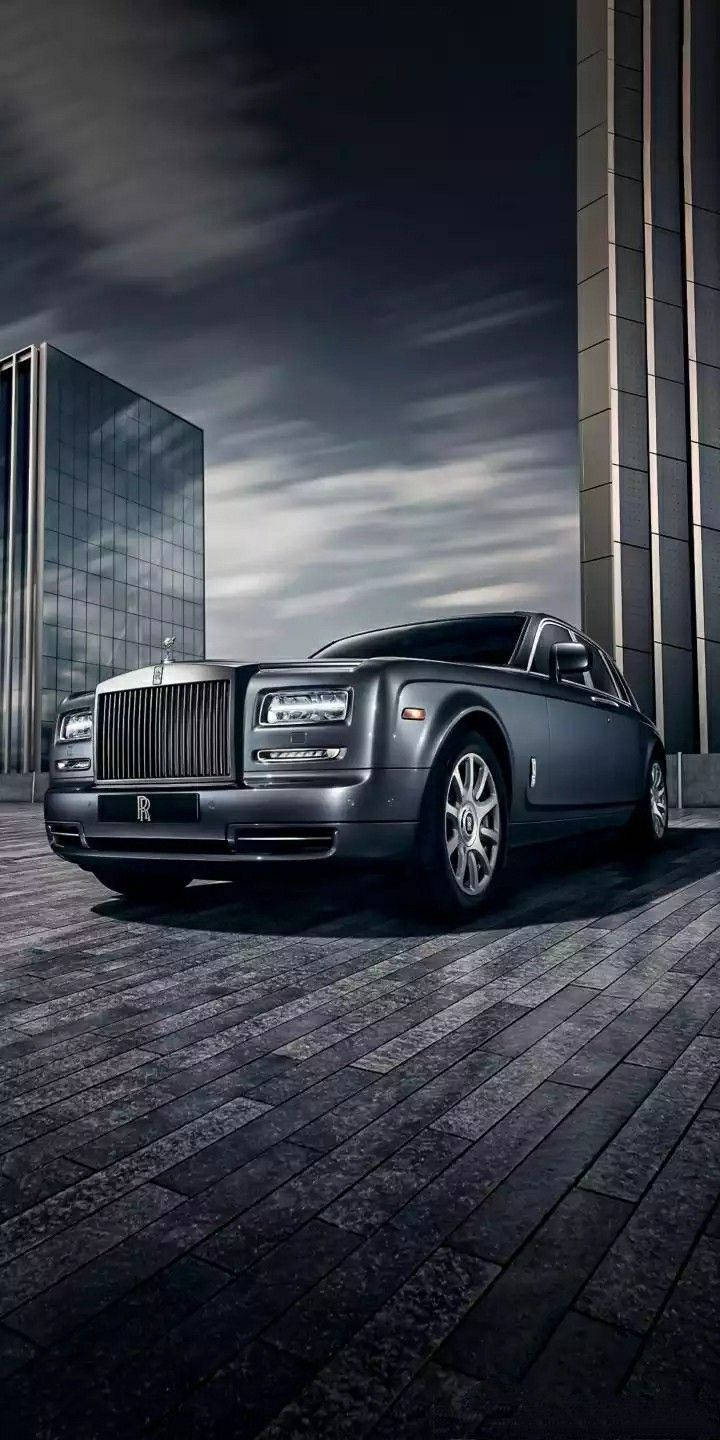 Rolls Royce Phantom, matte gray, stone plaza, HD Phone Wallpaper