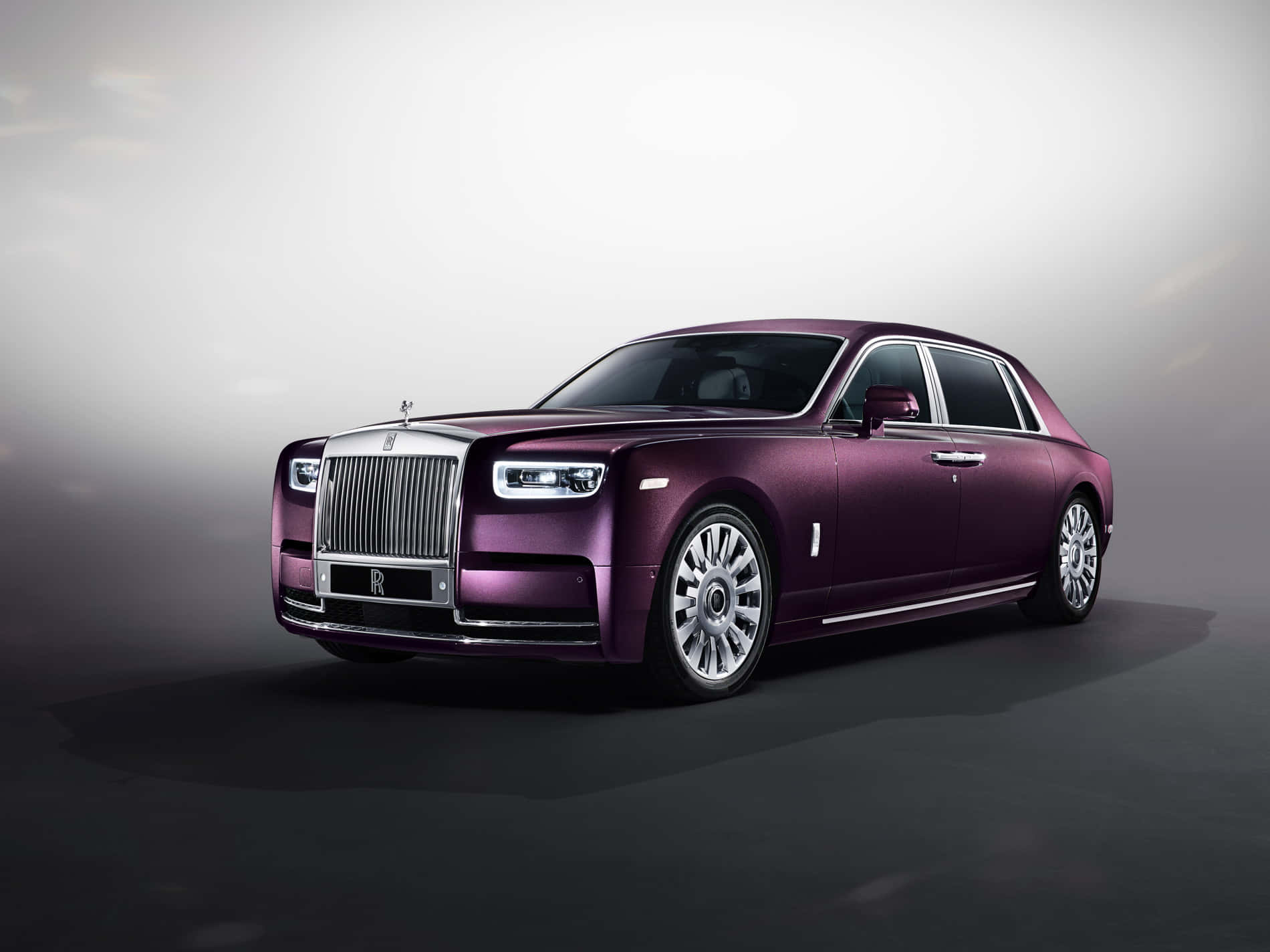 Rolls Royce Phantom, purple, soft studio lighting, HD Desktop Wallpaper
