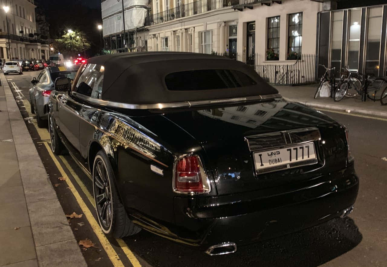 Rolls Royce Phantom Drophead Coupe, black, city street, HD Desktop Wallpaper