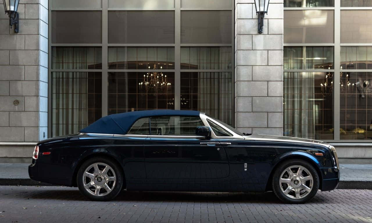 Rolls Royce Phantom Drophead Coupe, black, brick street, HD Desktop Wallpaper