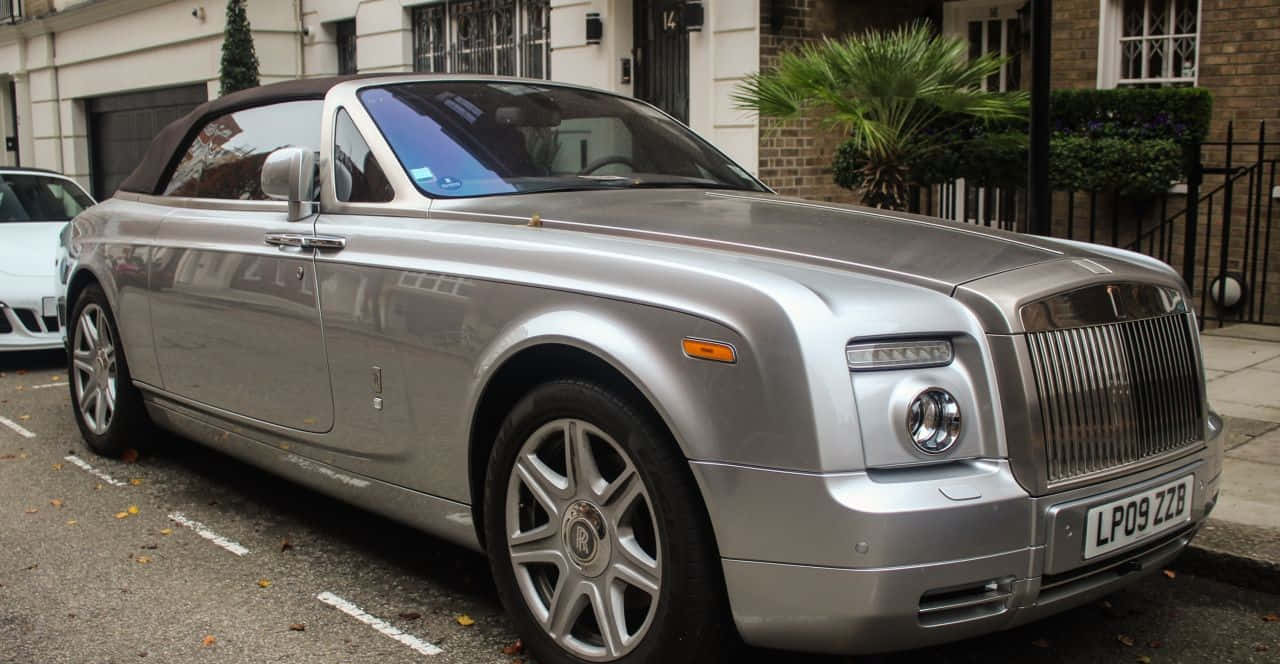Rolls Royce Phantom Drophead Coupe, silver, autumn leaves, HD Desktop Wallpaper
