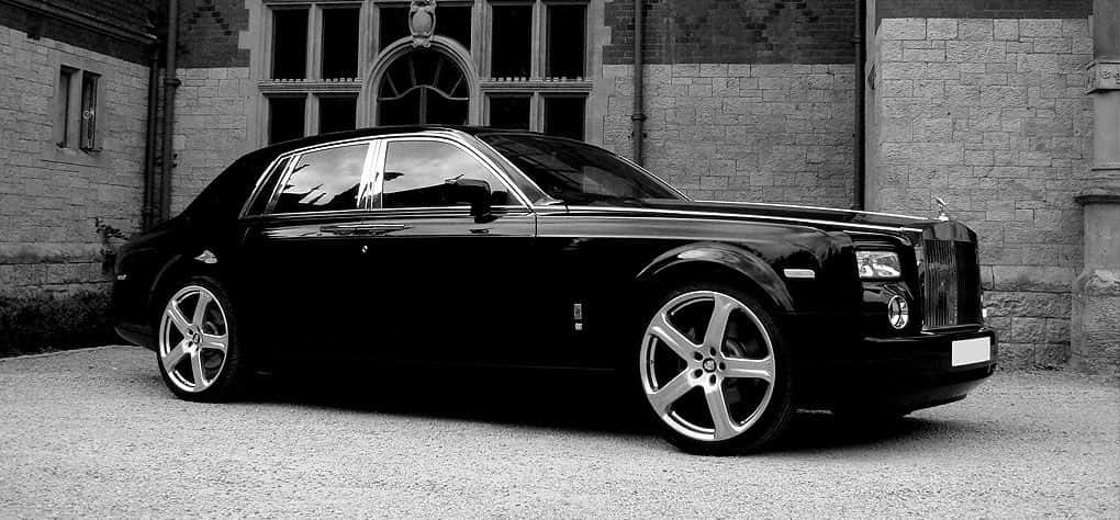 Rolls Royce Phantom Drophead Coupe, black, gravel, SD Desktop Wallpaper