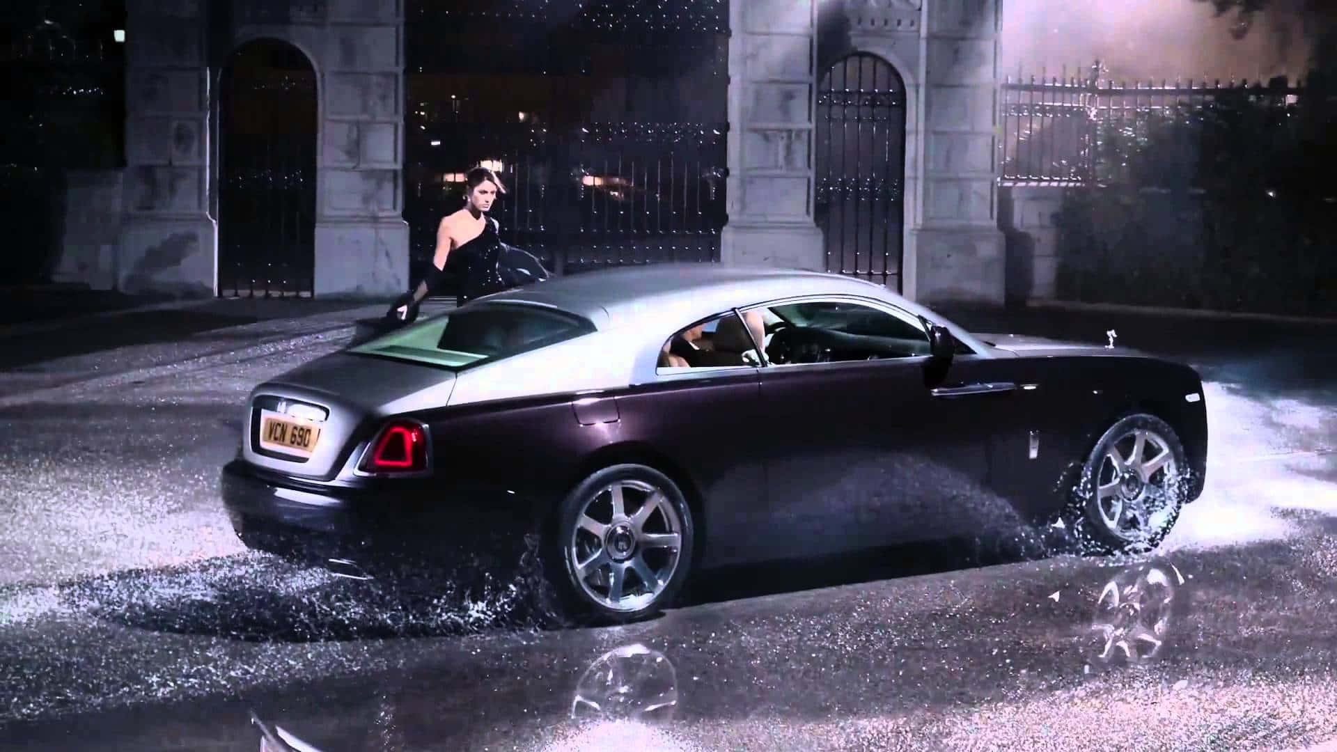 Rolls Royce Sweptail, black, rain-slicked pavement, Full HD Desktop Wallpaper