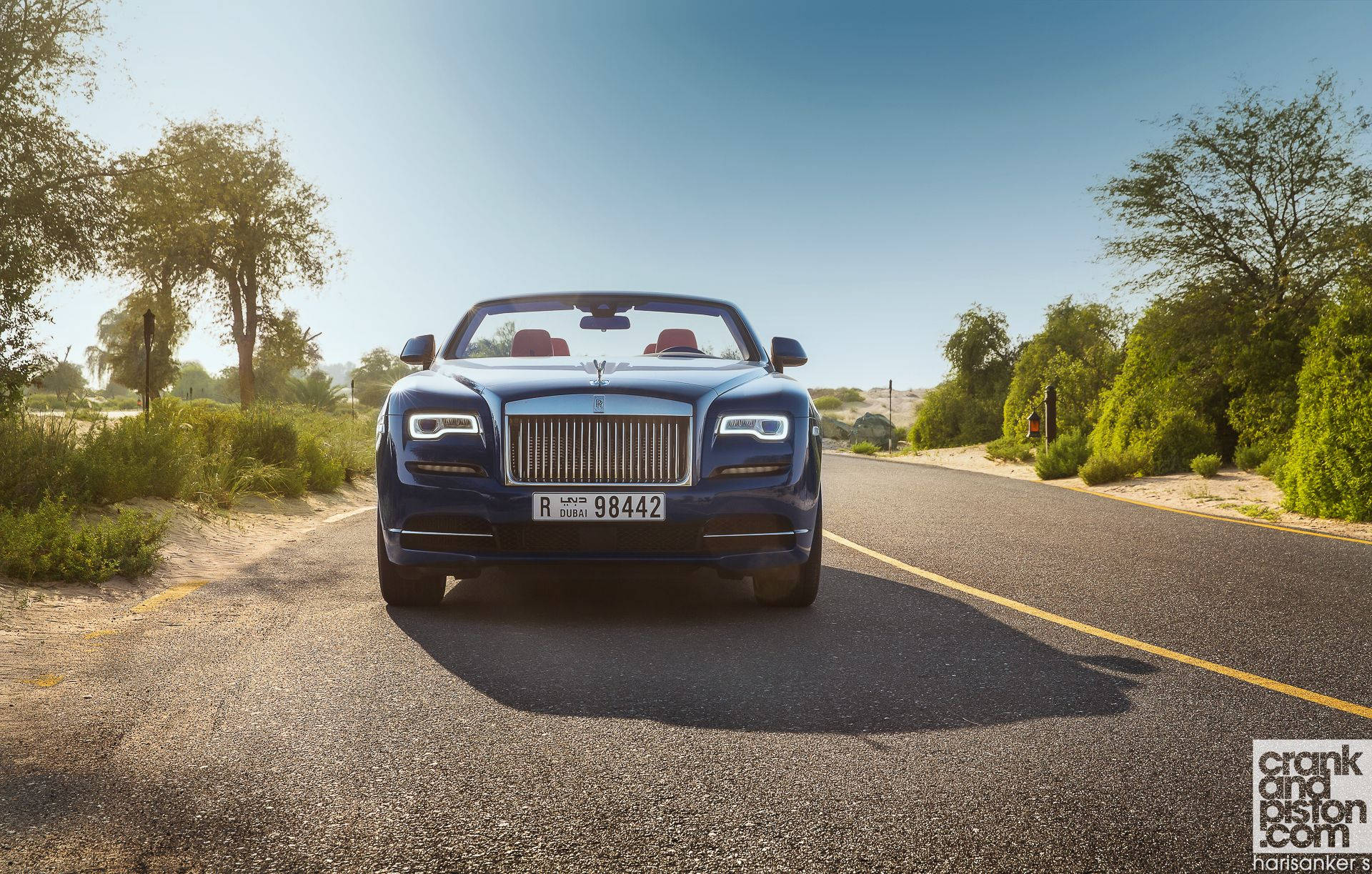 Rolls Royce, open roof, blue, Full HD Desktop Wallpaper