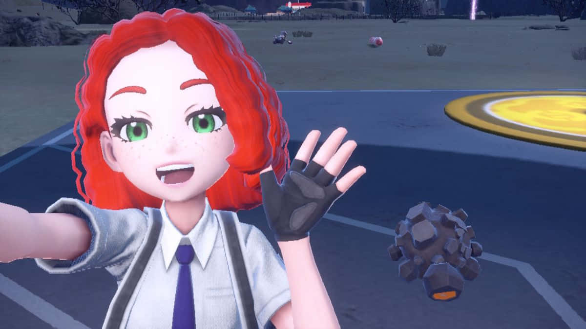 Rolycoly, female trainer, red hair, SD Desktop Wallpaper