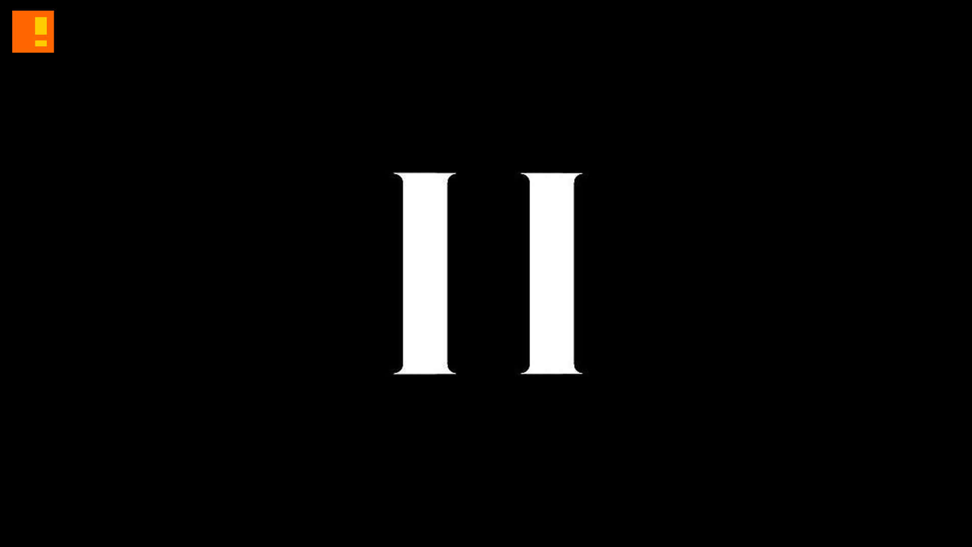Roman numerals II, stark black background, small orange logo, Full HD Desktop Wallpaper