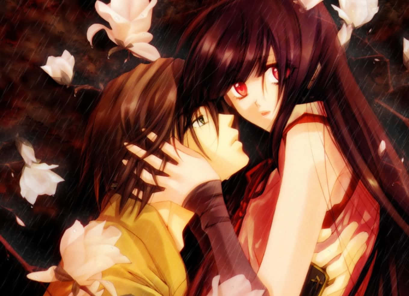 Romance Anime, couple, rainstorm, HD Desktop Wallpaper