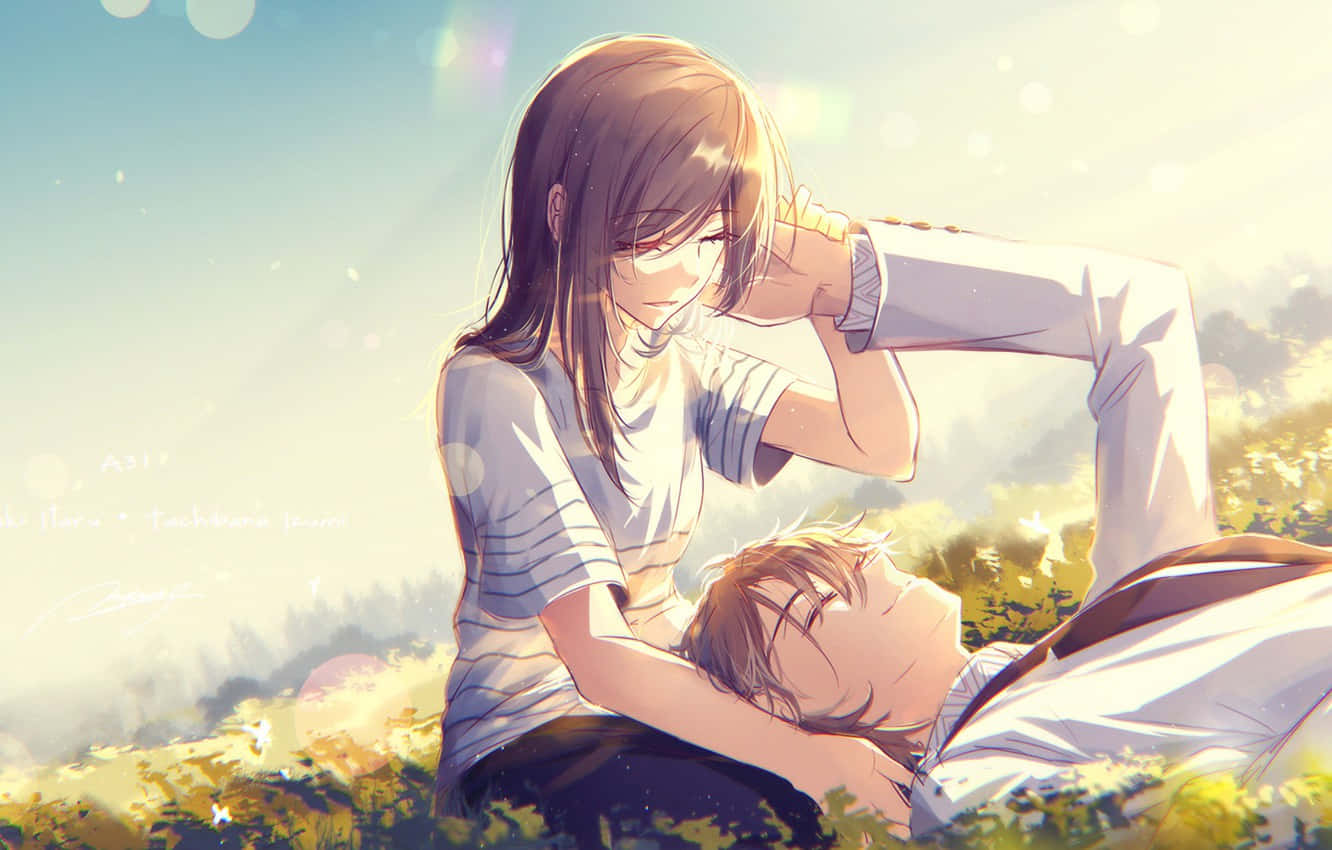 Romance Anime, young woman, boy, HD Desktop Wallpaper