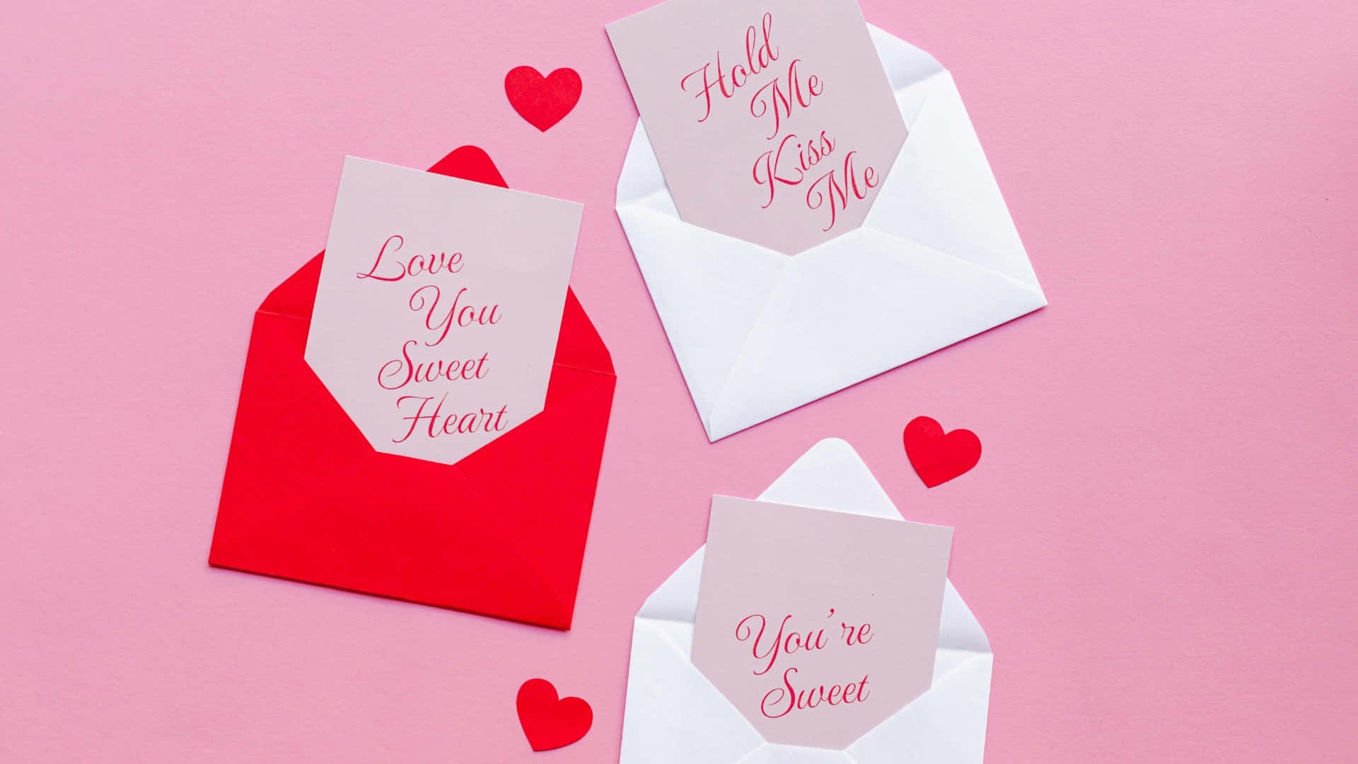romantic love letters, red envelopes, white envelopes, Full HD Desktop Wallpaper