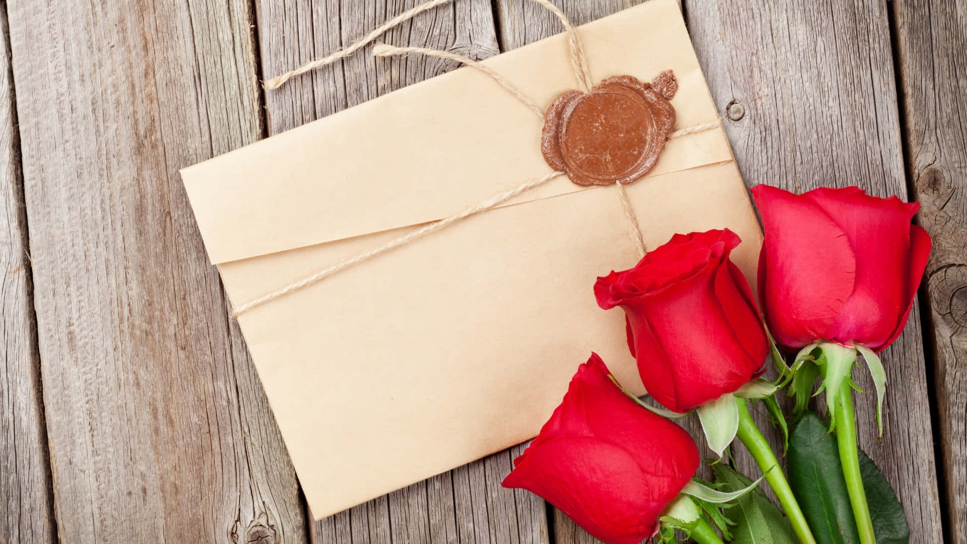 beige envelope, brown wax seal, twine, Full HD Desktop Wallpaper