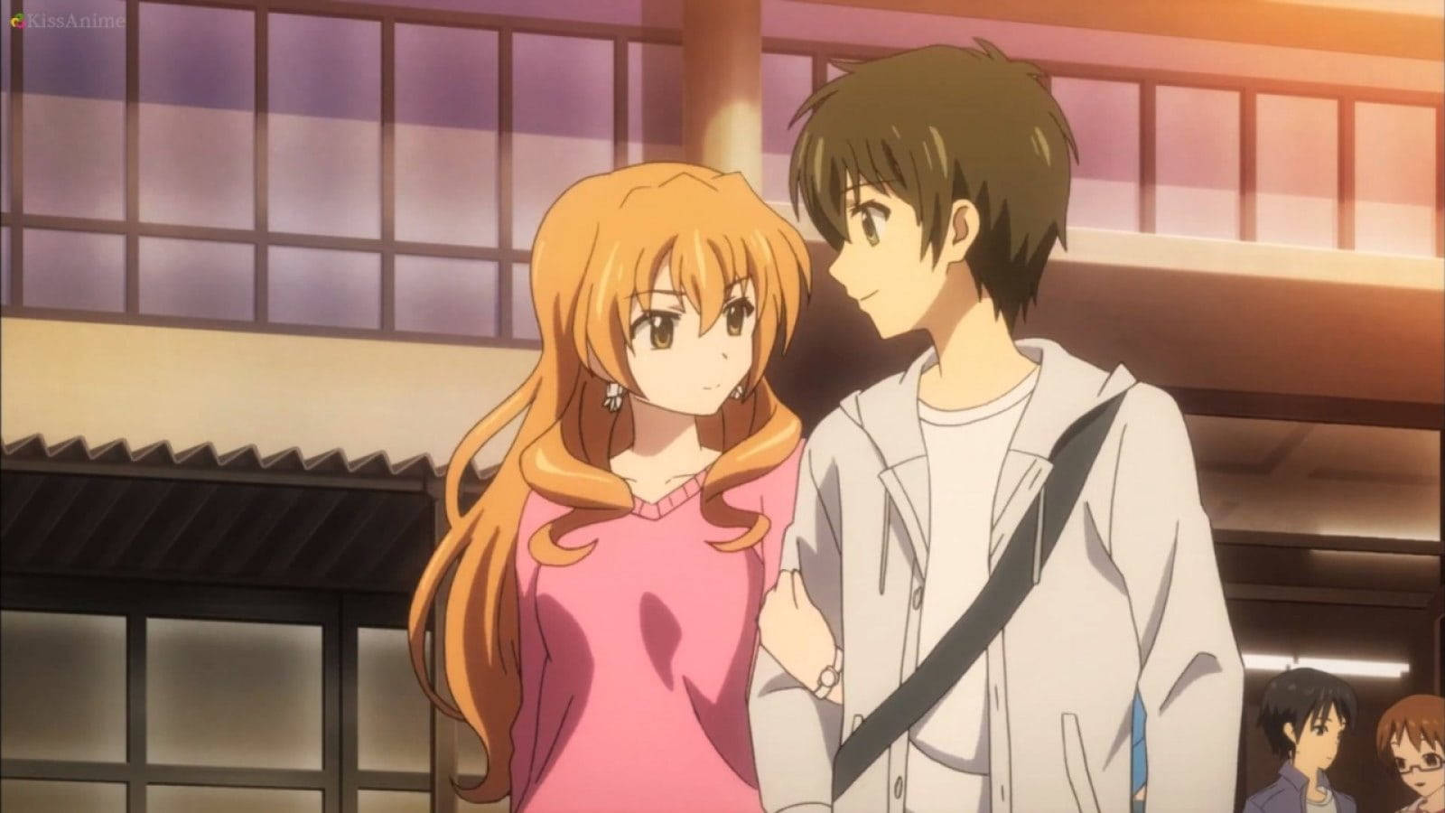 Romantic Anime Couples, Golden Time Date, sunset light, HD Desktop Wallpaper