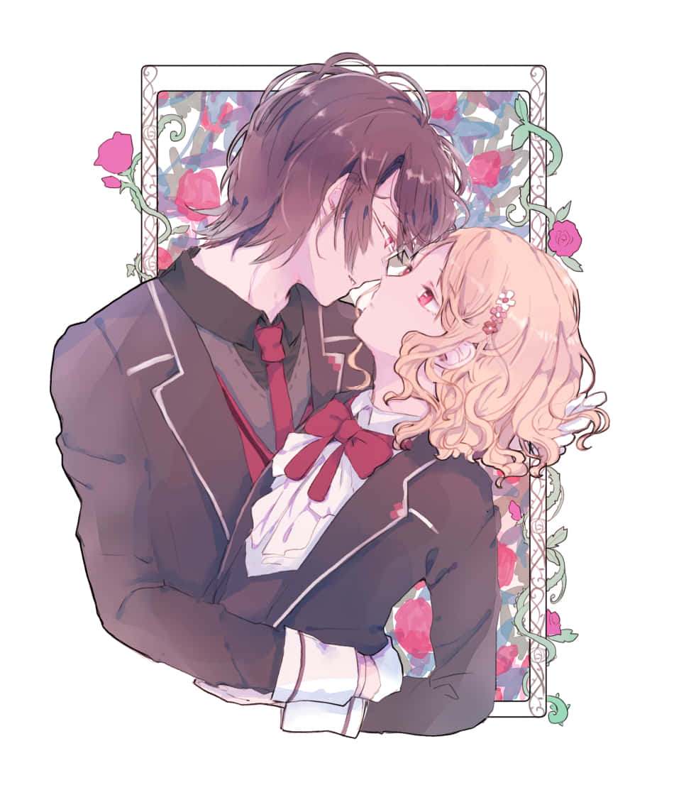 Romantic Anime, couple, school uniforms, SD Phone Wallpaper