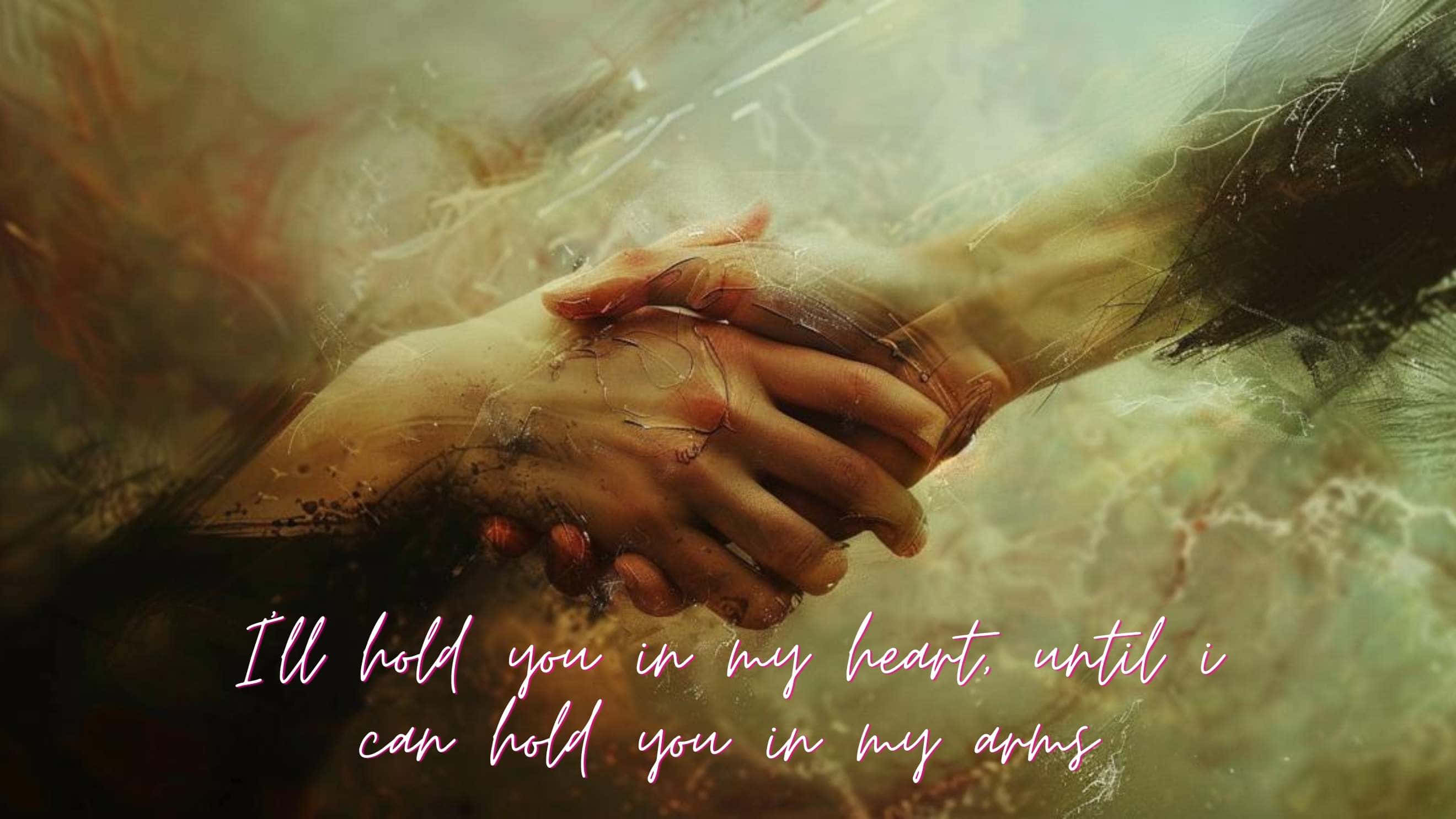 Holding Hands Love Quote, dreamy, textured background, 2K Desktop Wallpaper