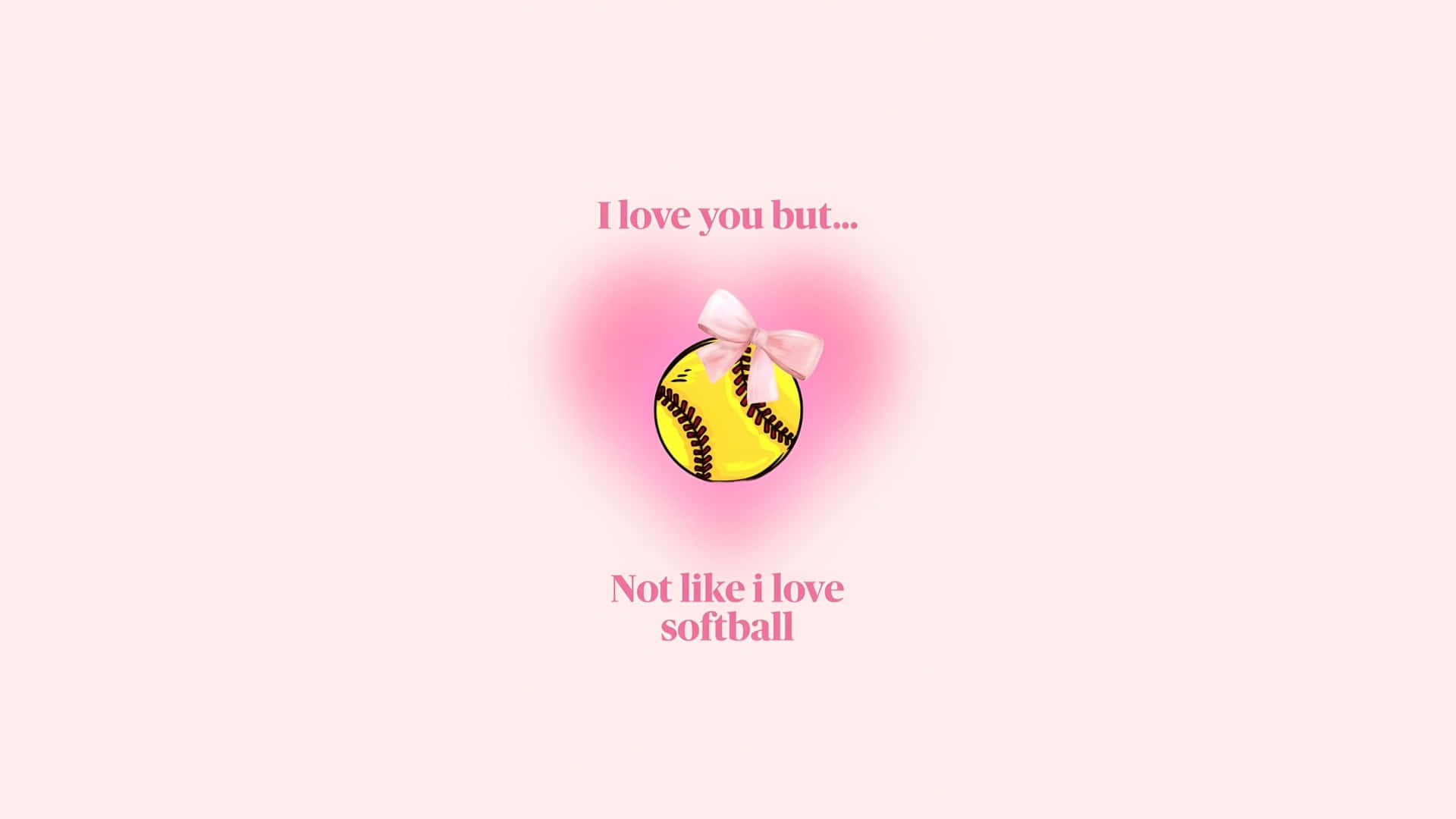 yellow softball, pink bow, soft pink heart, Full HD Desktop Wallpaper