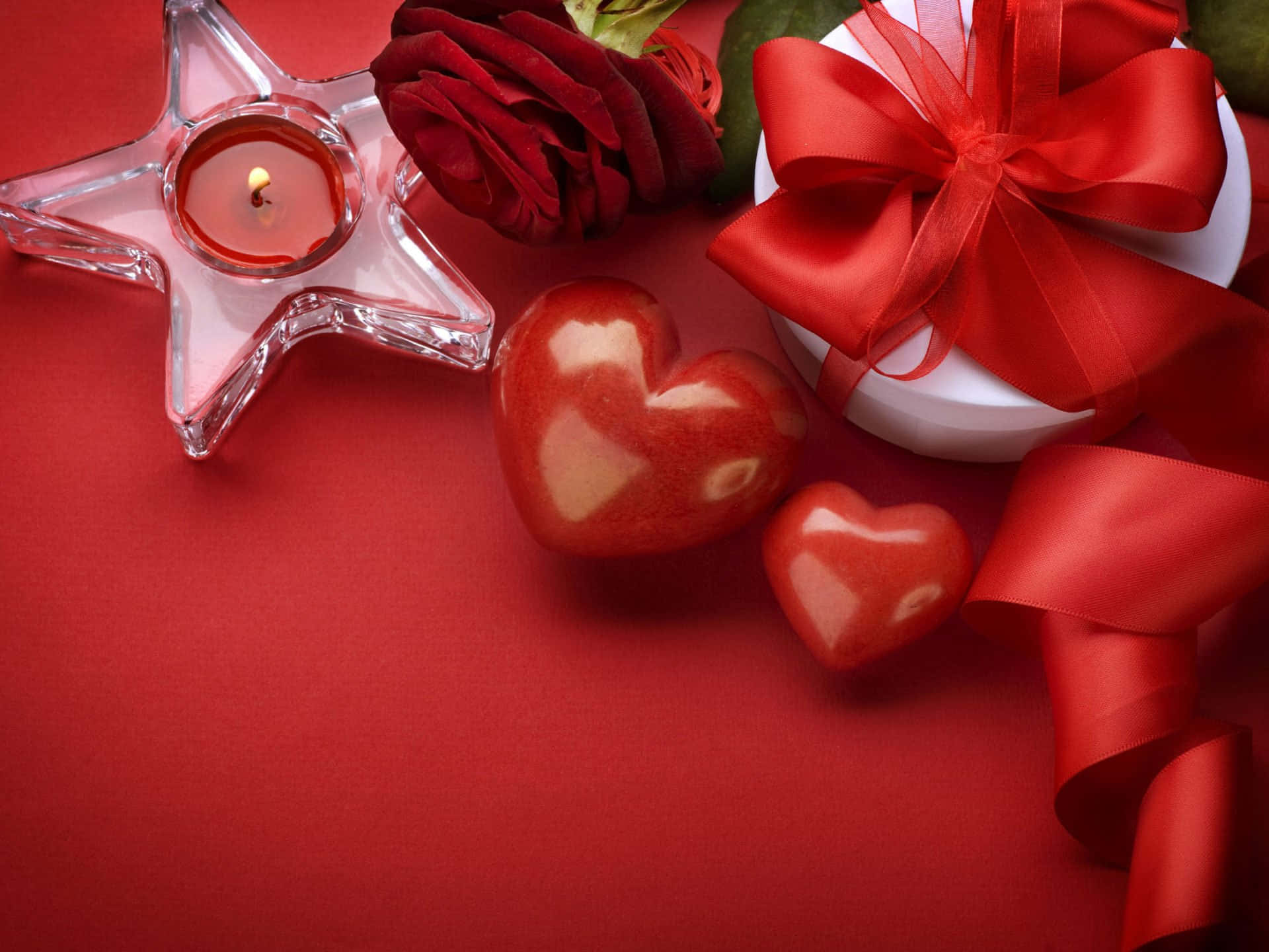 rose heart, red roses, star candle heart, Full HD Desktop Wallpaper