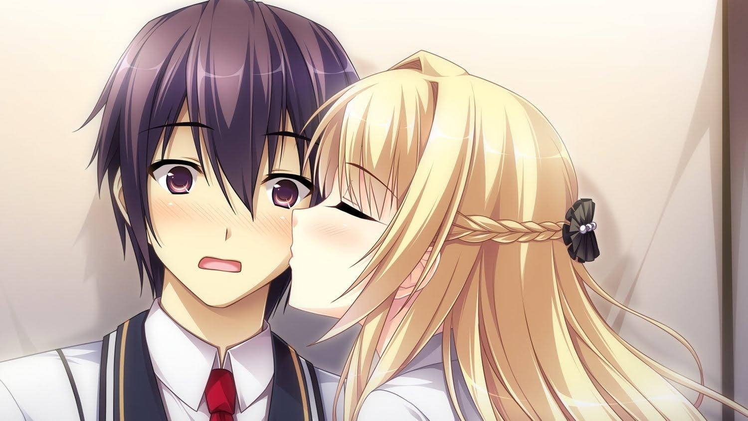 anime, school uniform, blonde girl, HD Desktop Wallpaper
