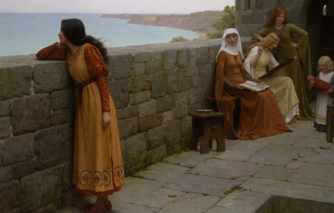 Romanticism, women, medieval robes, HD Desktop Wallpaper