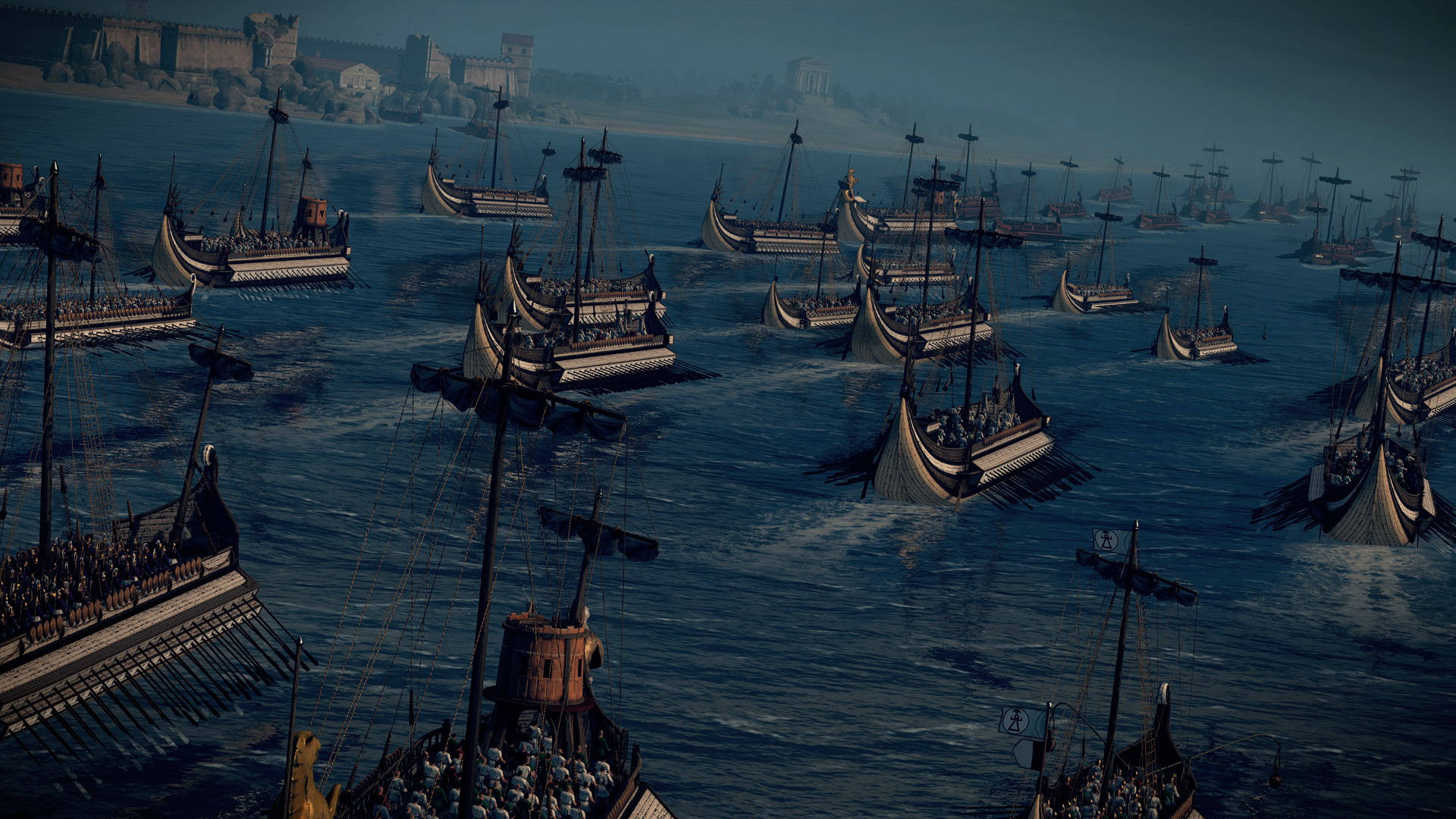 Rome 2 Total War, fleet, ancient warships, Full HD Desktop Wallpaper