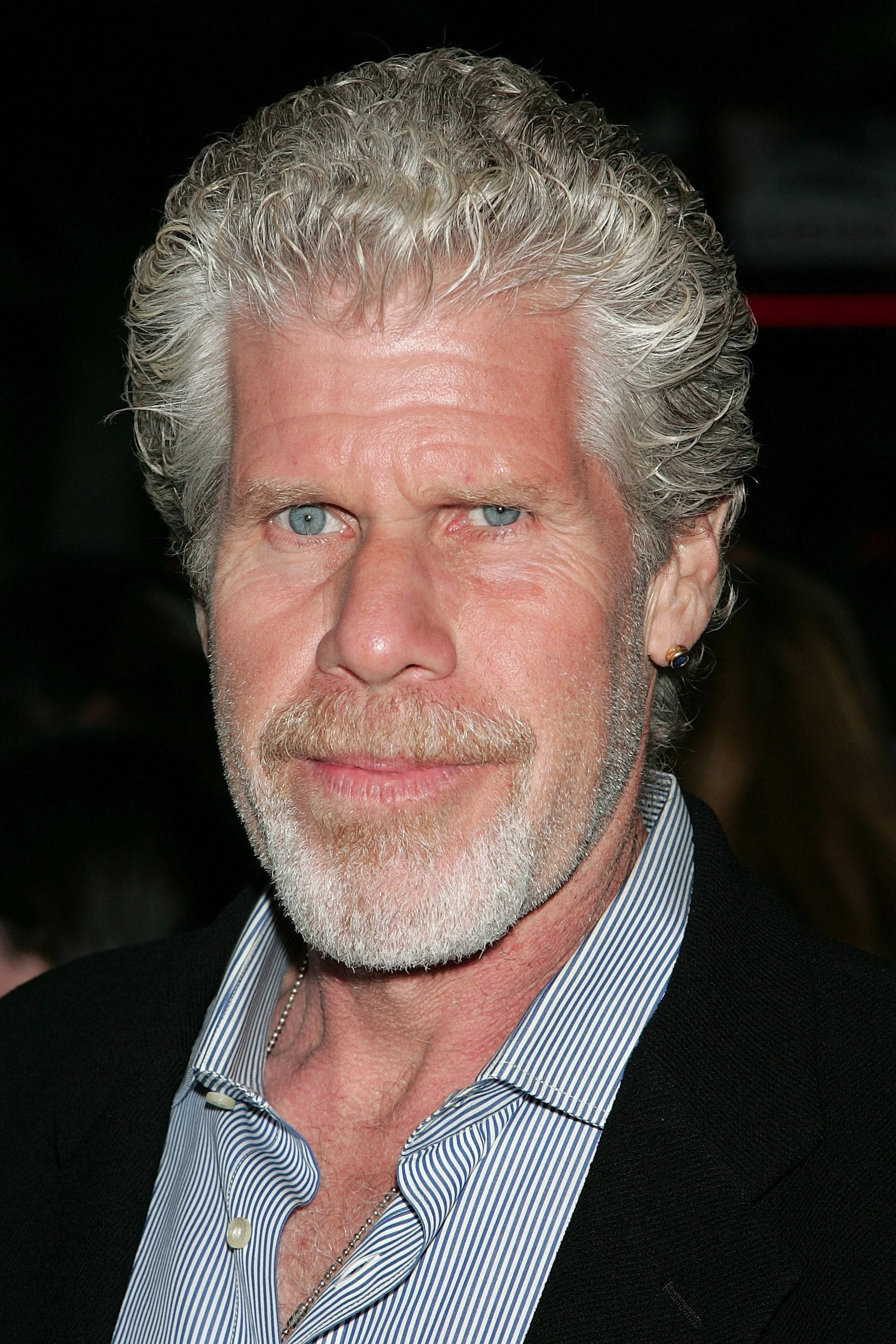 Ron Perlman, shiny white curls, gray curly hair, 2K Phone Wallpaper