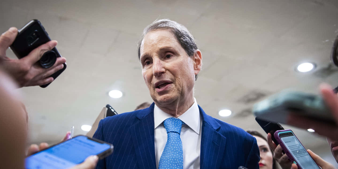 Ron Wyden, blue pinstripe suit, polka dot tie, HD Desktop Wallpaper