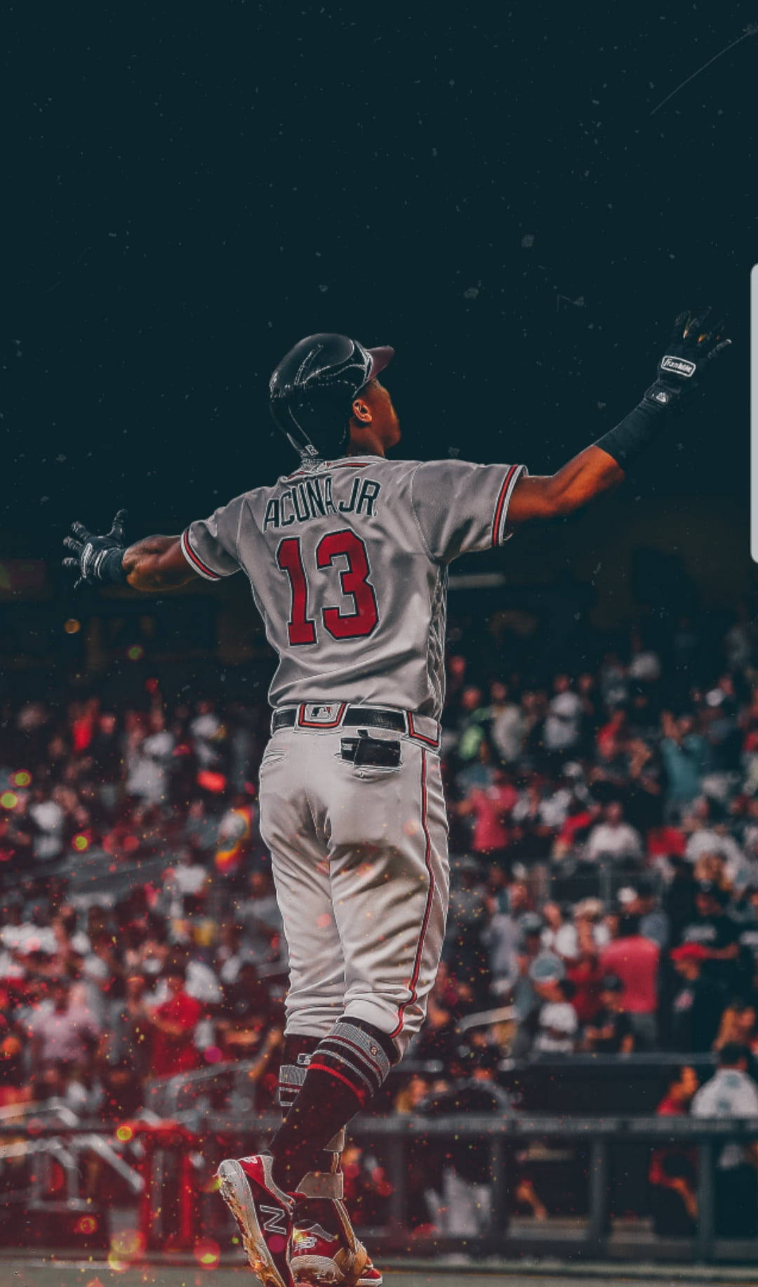 Ronald Acuna Jr., number 13, stadium lights, HD Phone Wallpaper