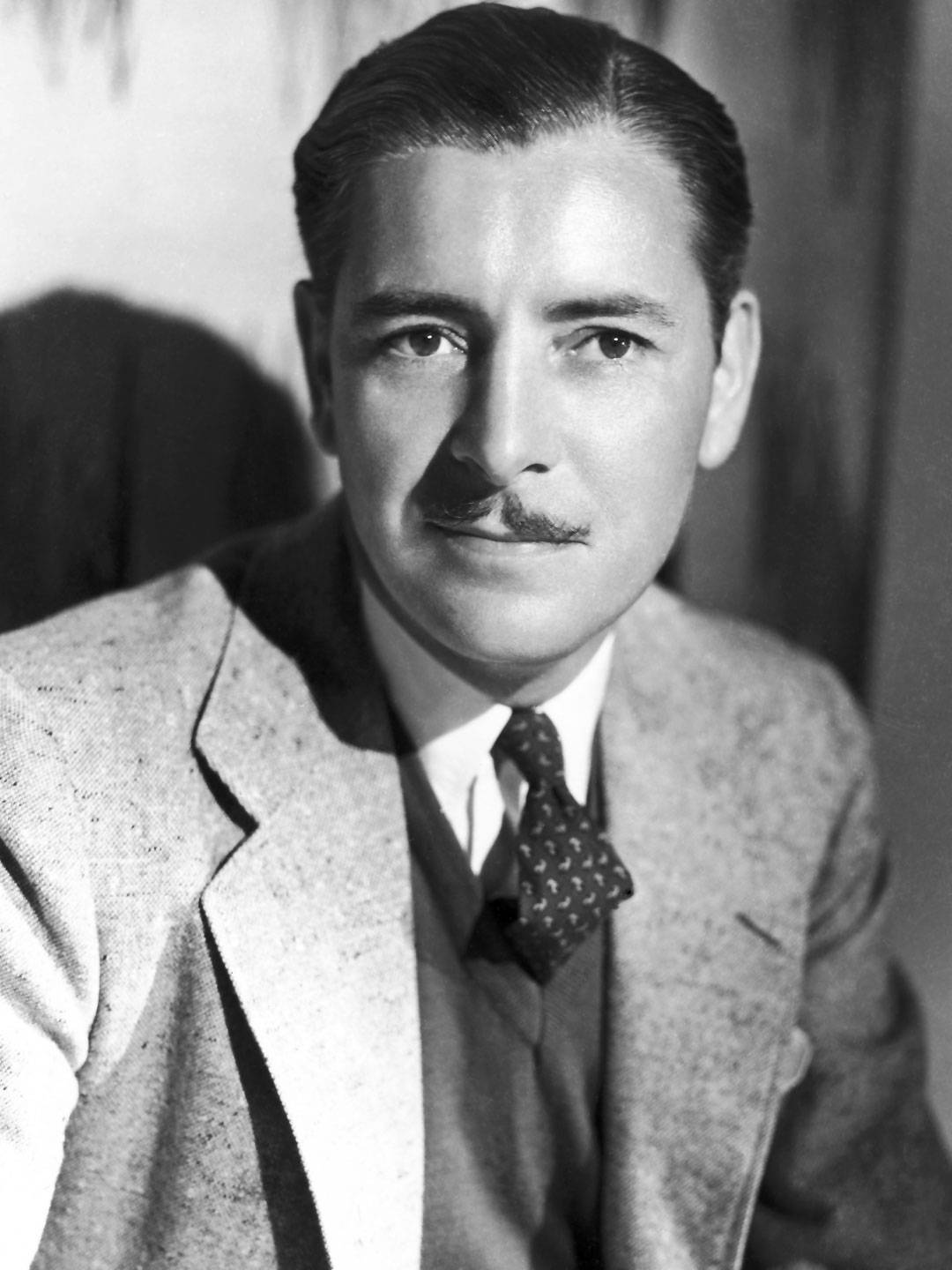 Ronald Colman, suit, black and white studio portrait, HD Phone Wallpaper