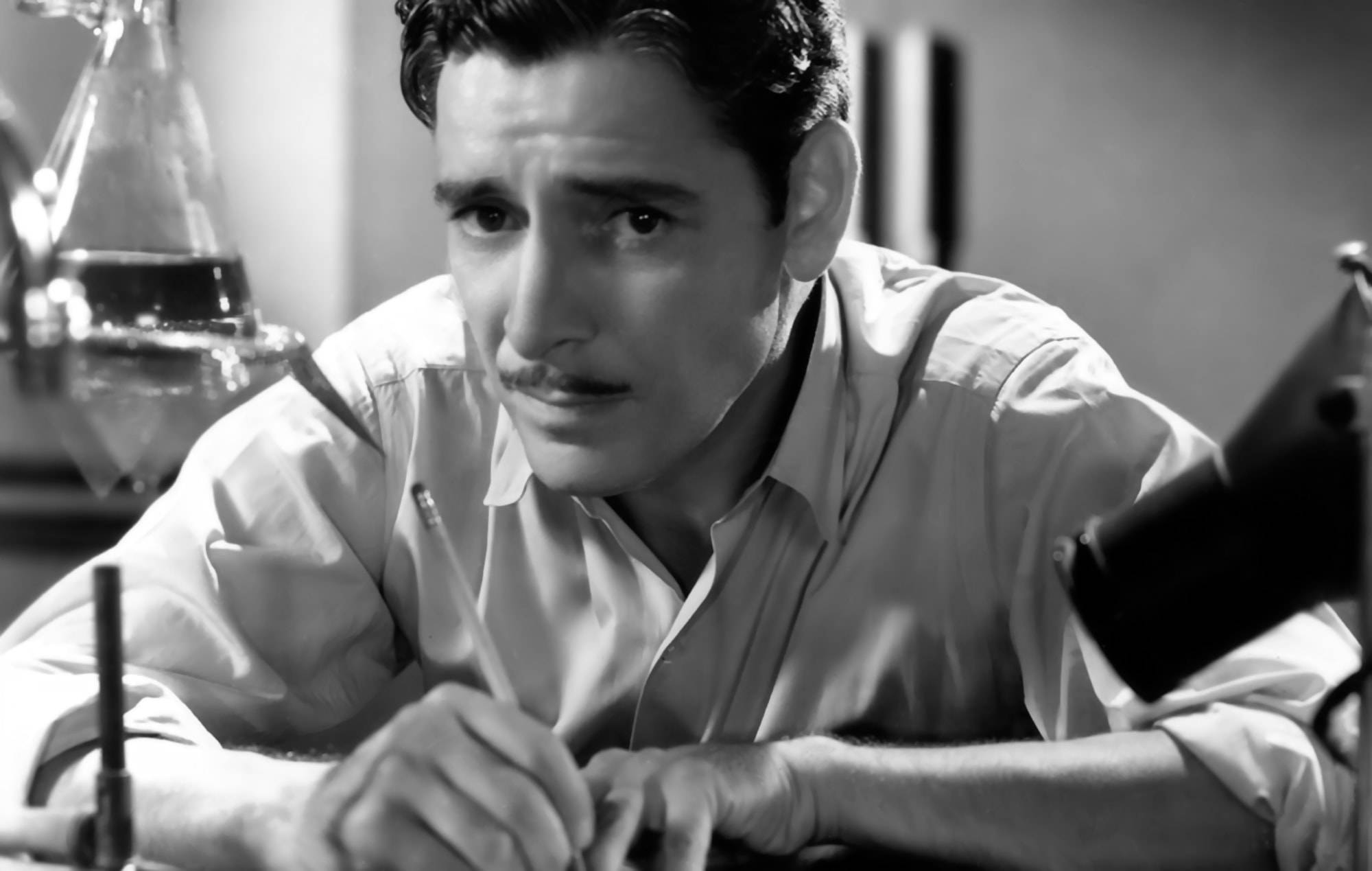 Ronald Colman, black and white photo, mustache, Full HD Desktop Wallpaper