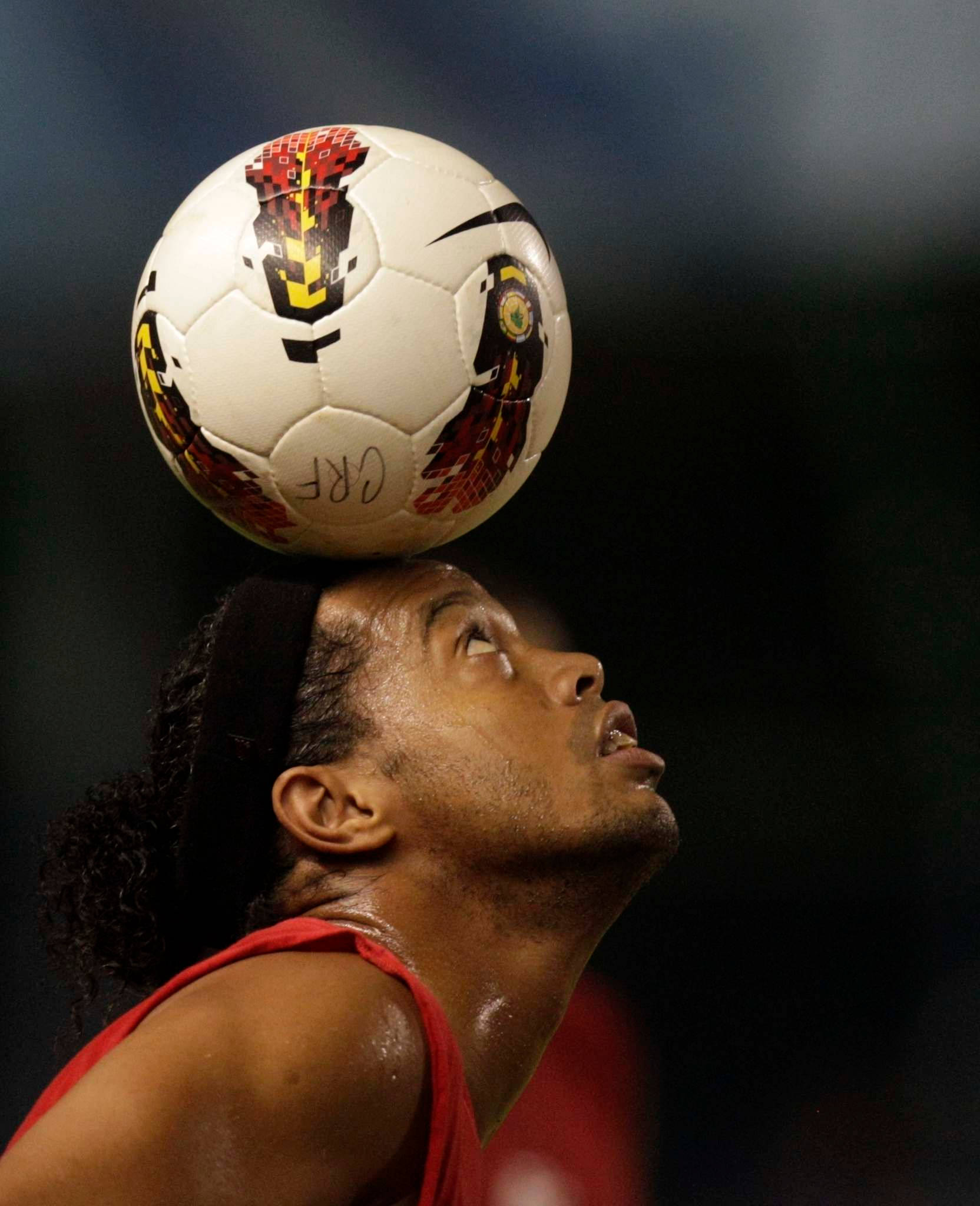 Ronaldinho, patterned ball, stadium lights, Full HD Phone Wallpaper