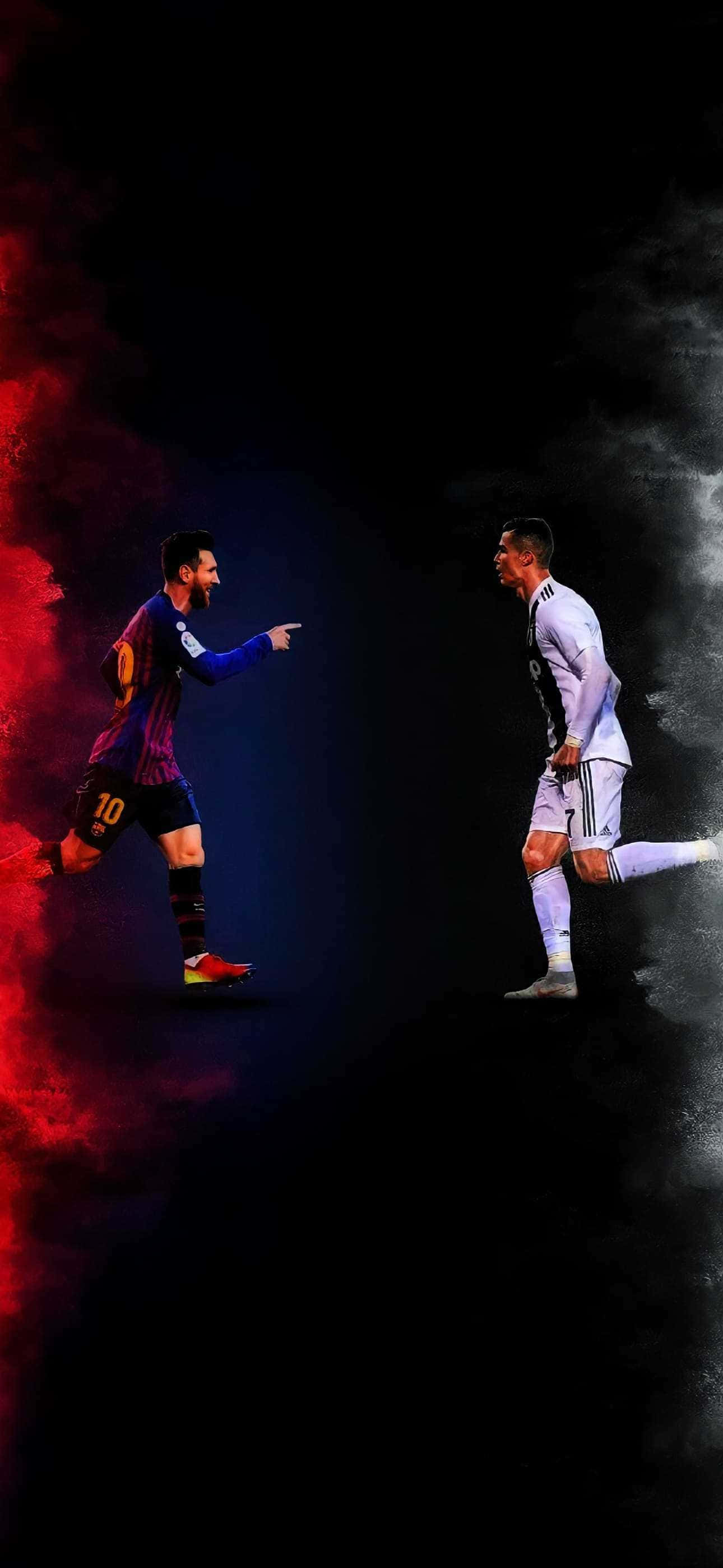 Ronaldo, Messi, football legends, 2K Phone Wallpaper