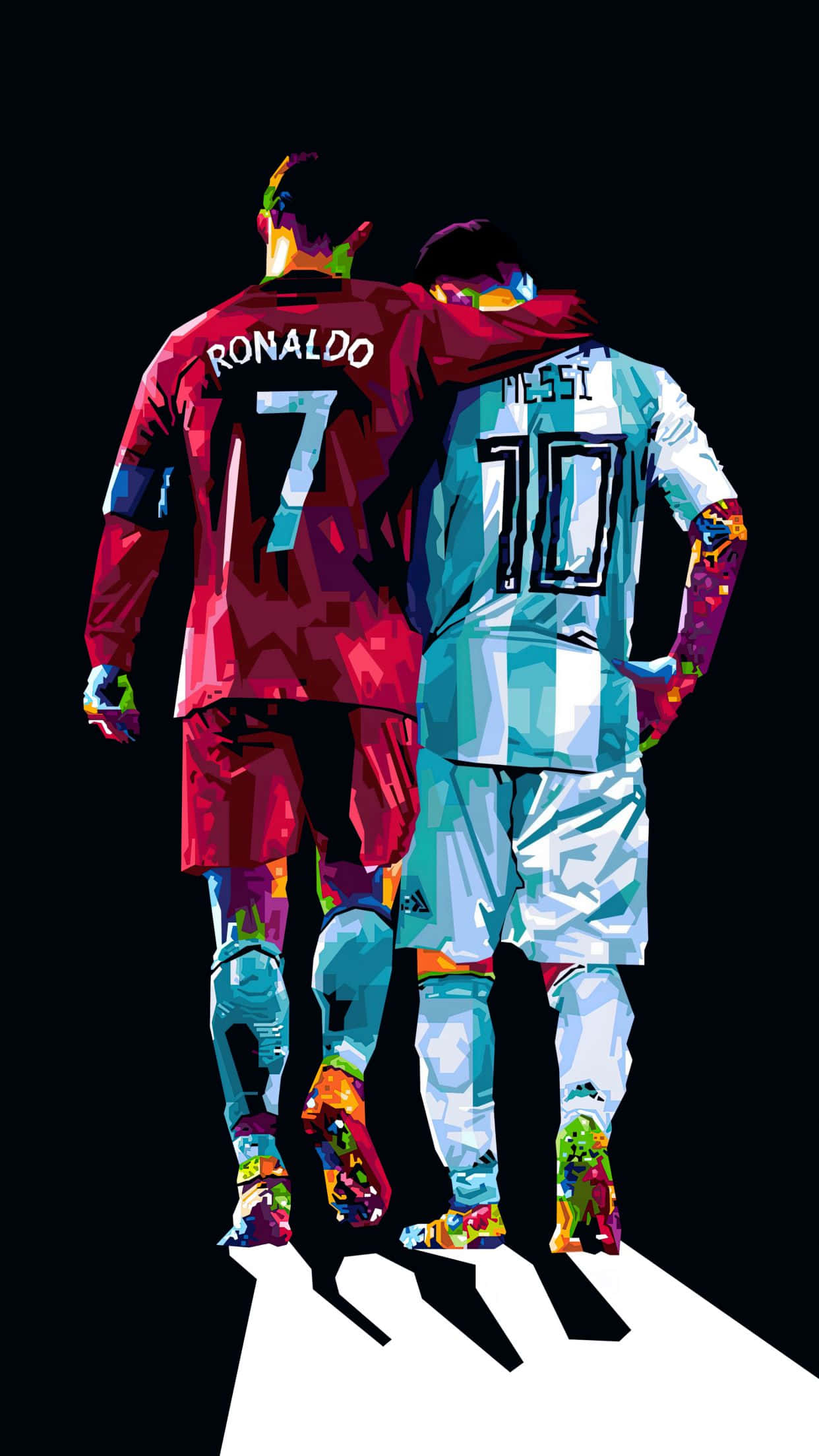 Ronaldo, Messi, football legends, Full HD Phone Wallpaper