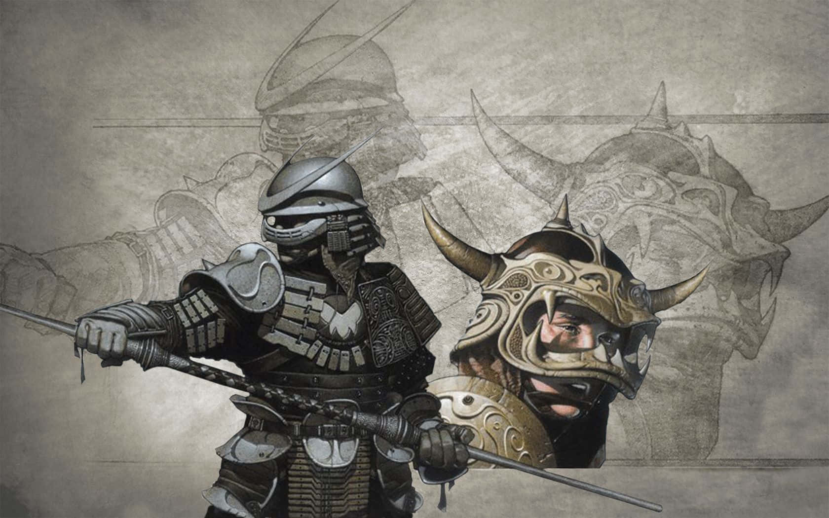 Ronin, samurai warriors, detailed helmets, HD Desktop Wallpaper
