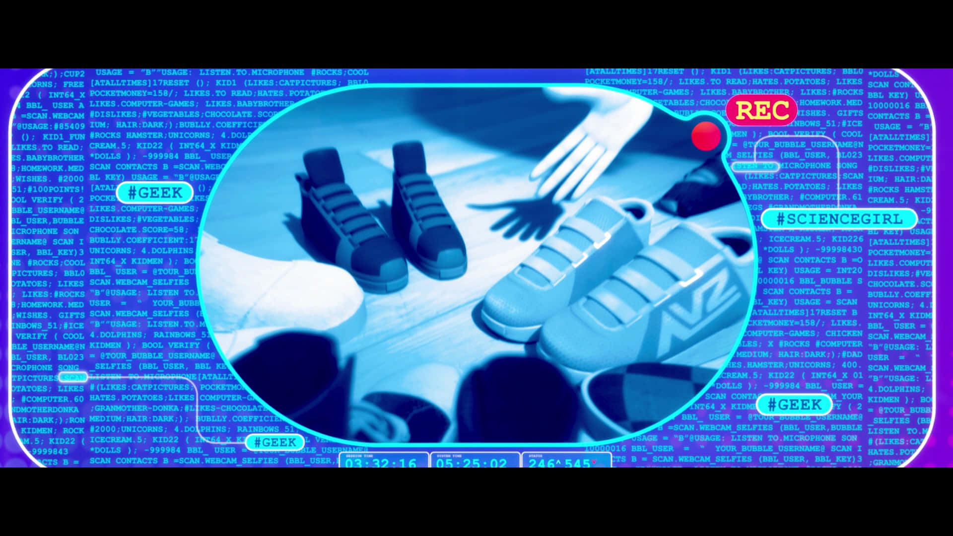 Rons Gone Wrong, blue digital background, scrolling code, Full HD Desktop Wallpaper