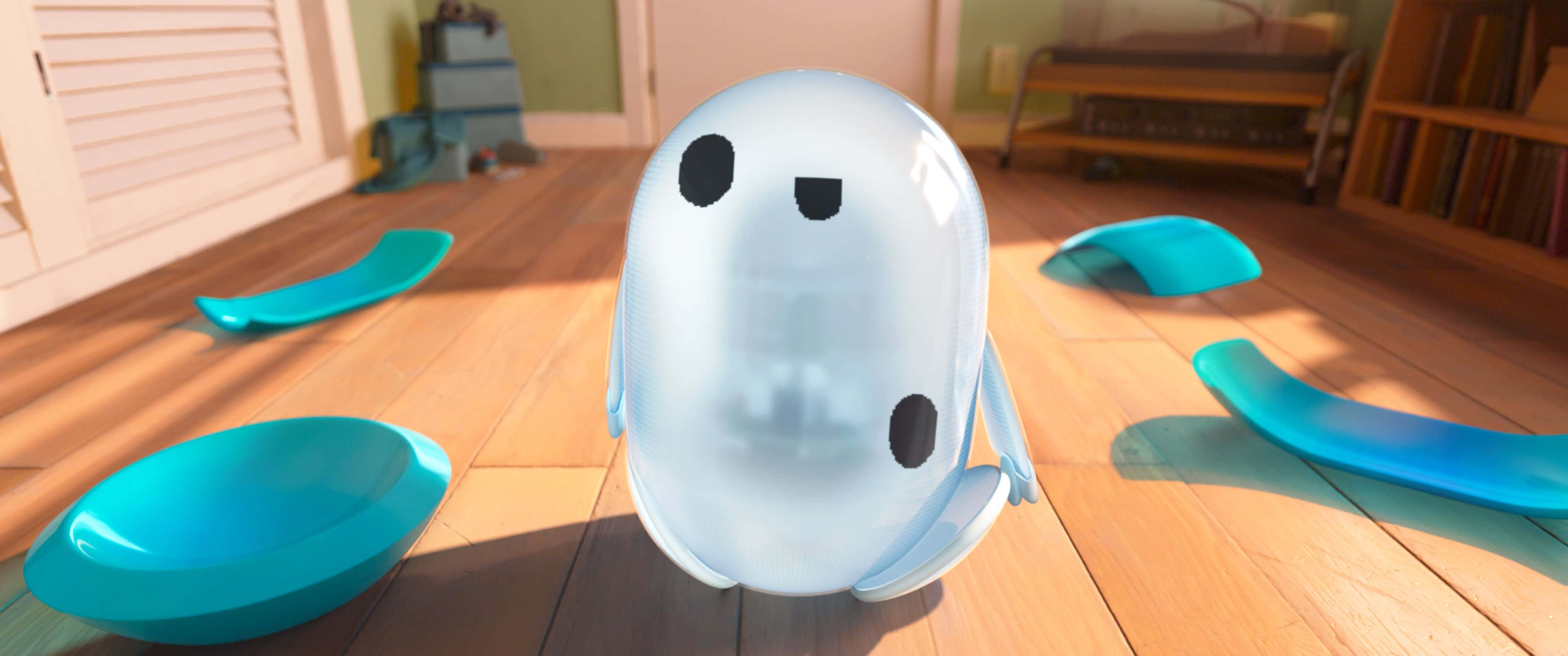 Rons Gone Wrong, translucent blue, black dot eyes, 4K Desktop Wallpaper