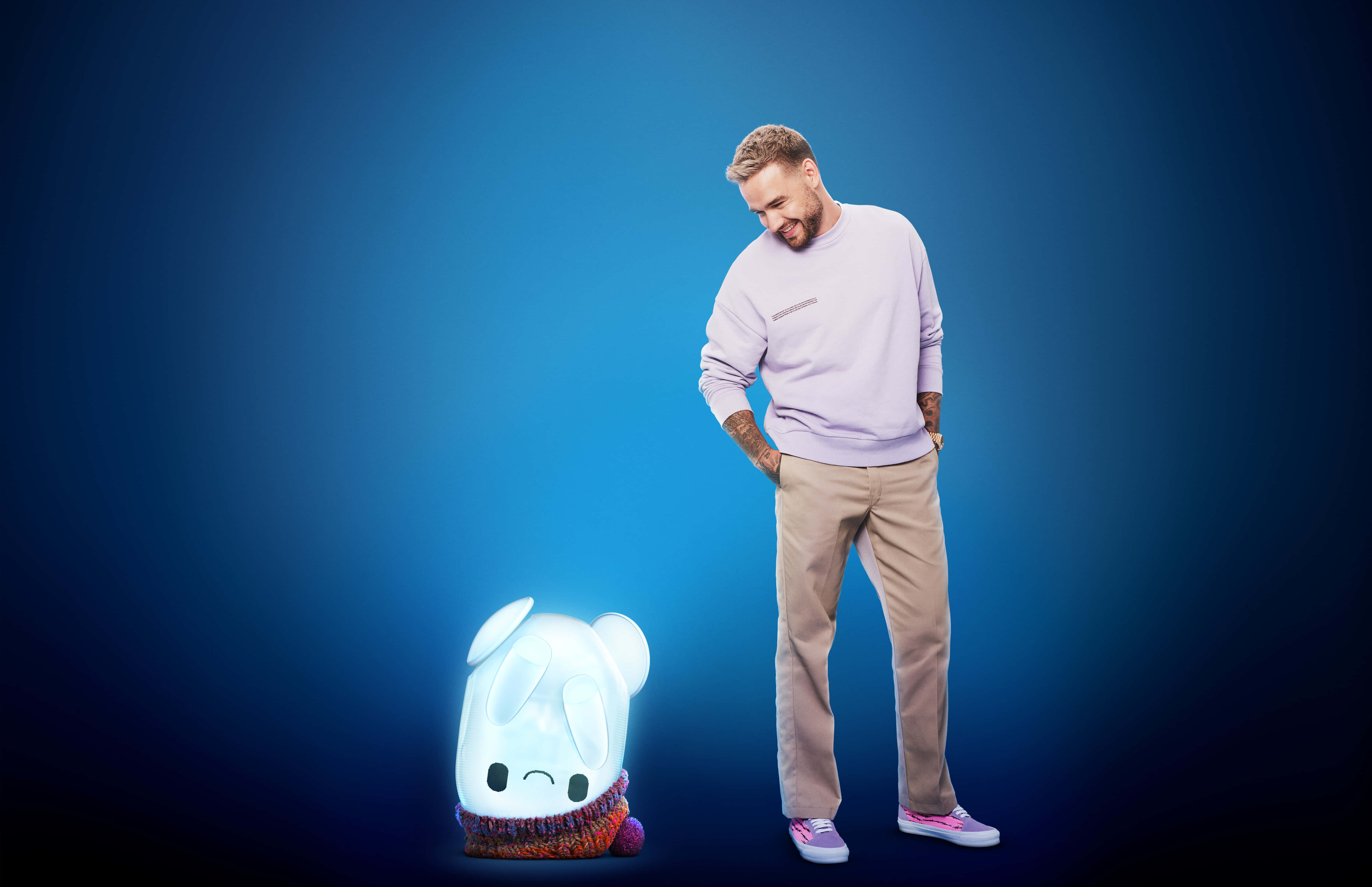 Rons Gone Wrong, glowing white cartoon rabbit, colorful scarf, 4K Desktop Wallpaper