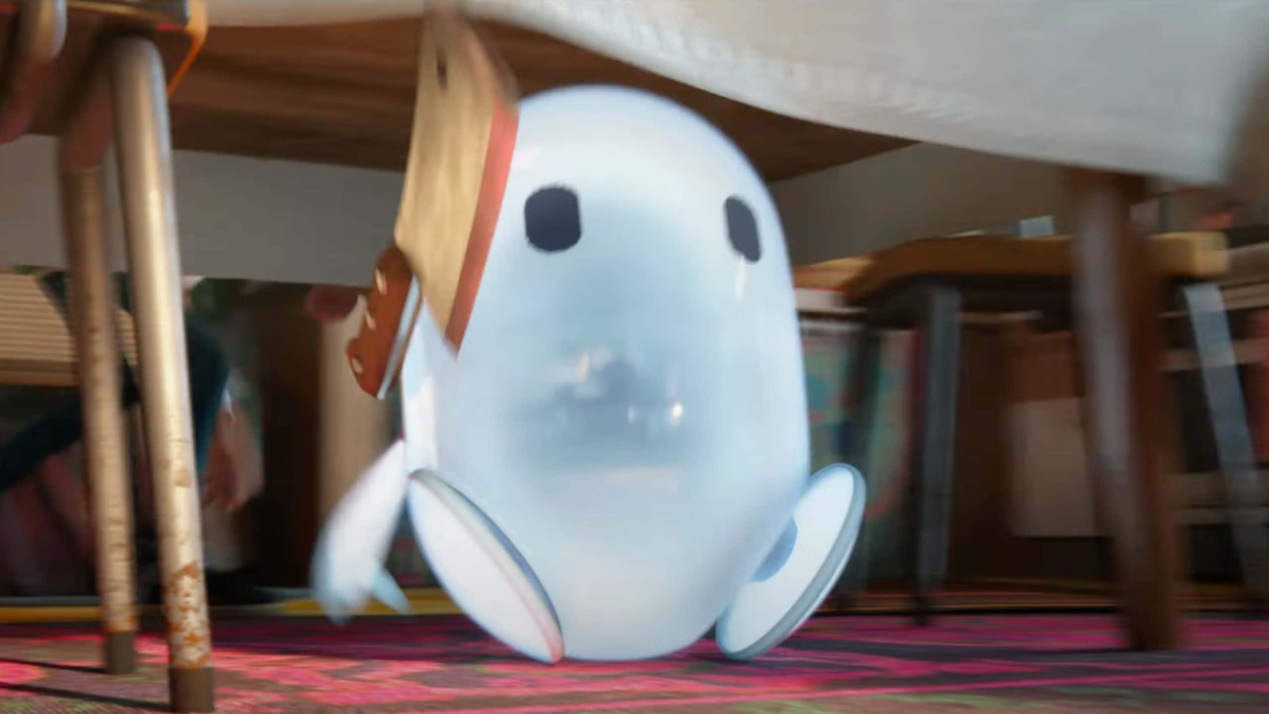 Rons Gone Wrong, translucent blue ghost-like creature, black eyes, 2K Desktop Wallpaper