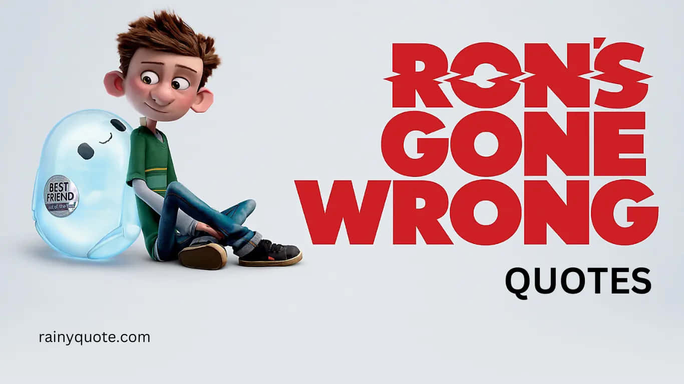 Rons Gone Wrong, glowing blue ghost, bold red movie title text, HD Desktop Wallpaper