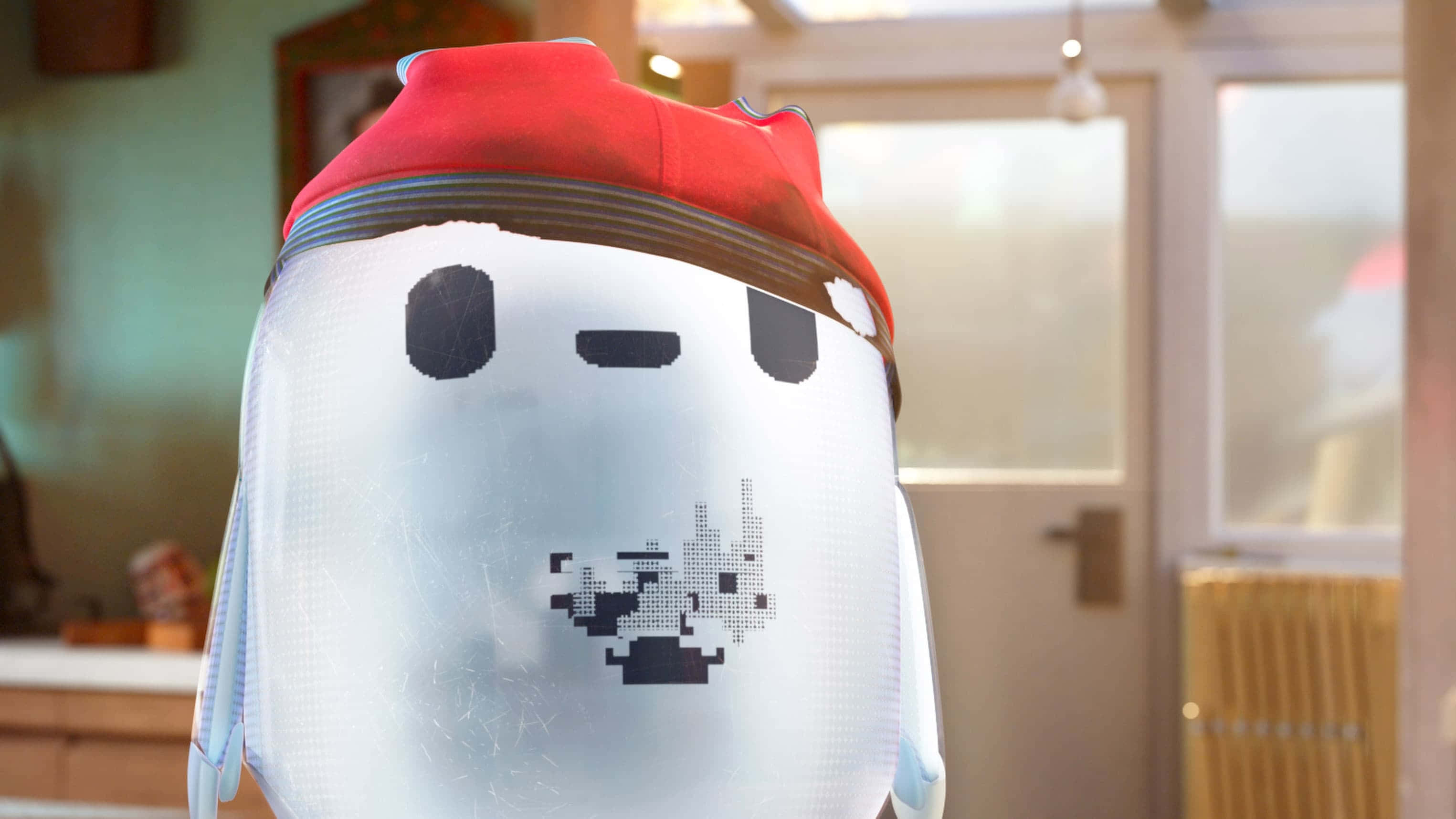 Rons Gone Wrong, translucent pixel-art ghost, red cap, 2K Desktop Wallpaper