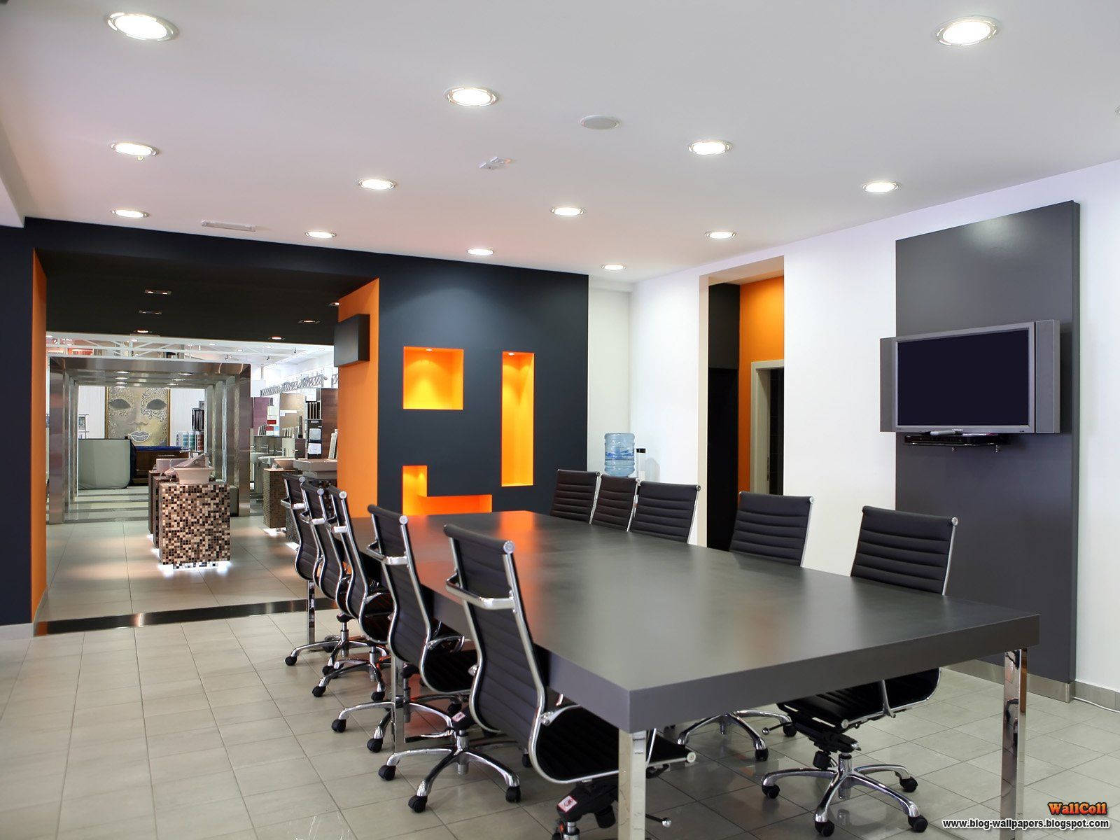 False Ceiling, Office Interior Design, Modern conference room, HD Desktop Wallpaper