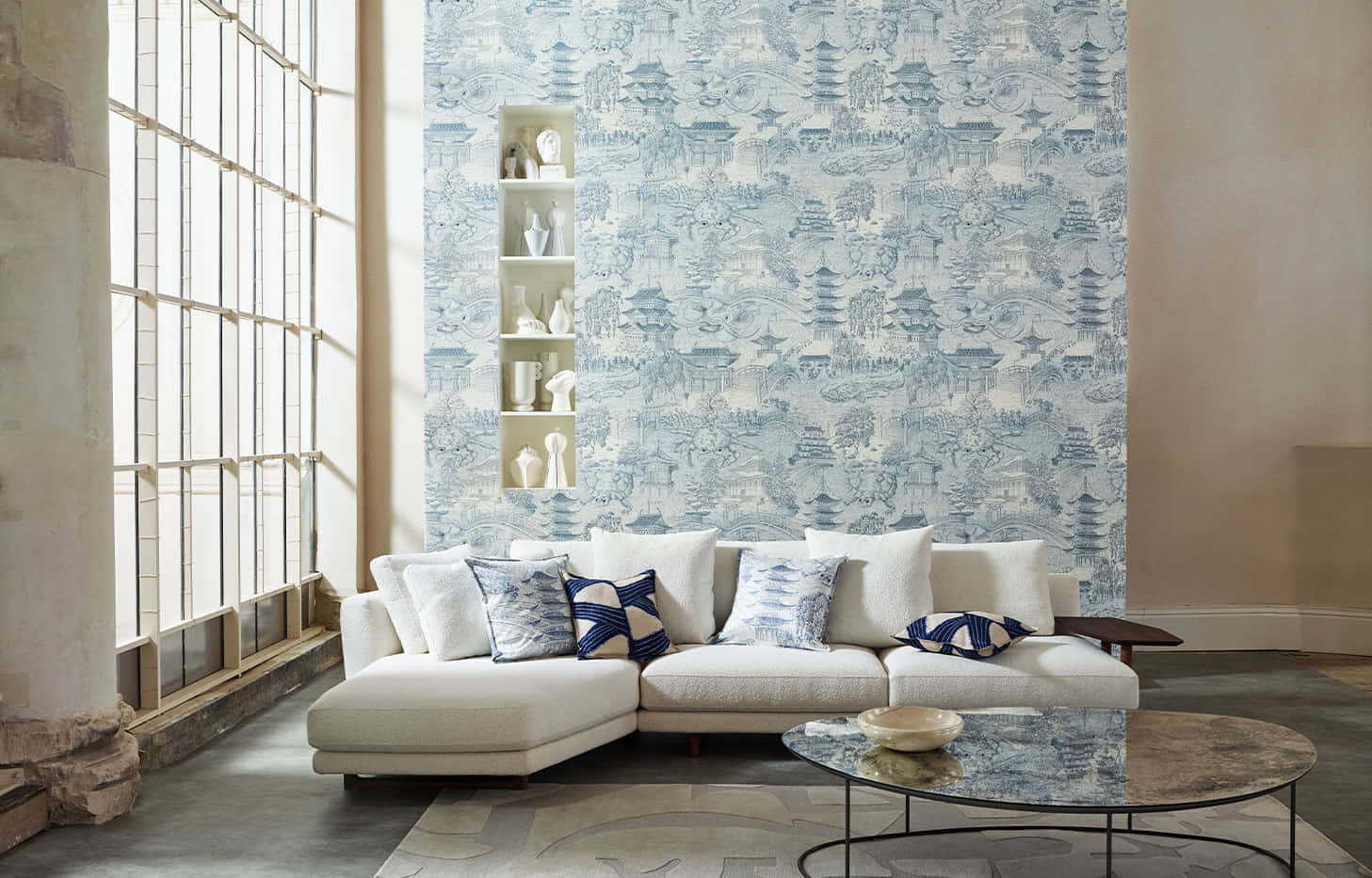 Zoffany Fabric Couch, elegant design, white sectional sofa, HD Desktop Wallpaper