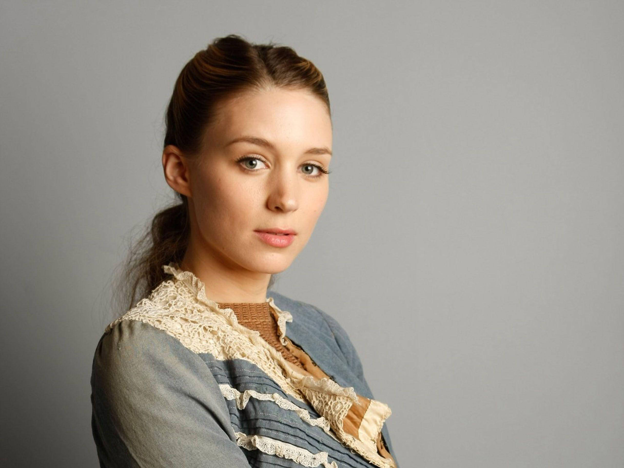 Rooney Mara, brown hair, ponytail, 2K Desktop Wallpaper