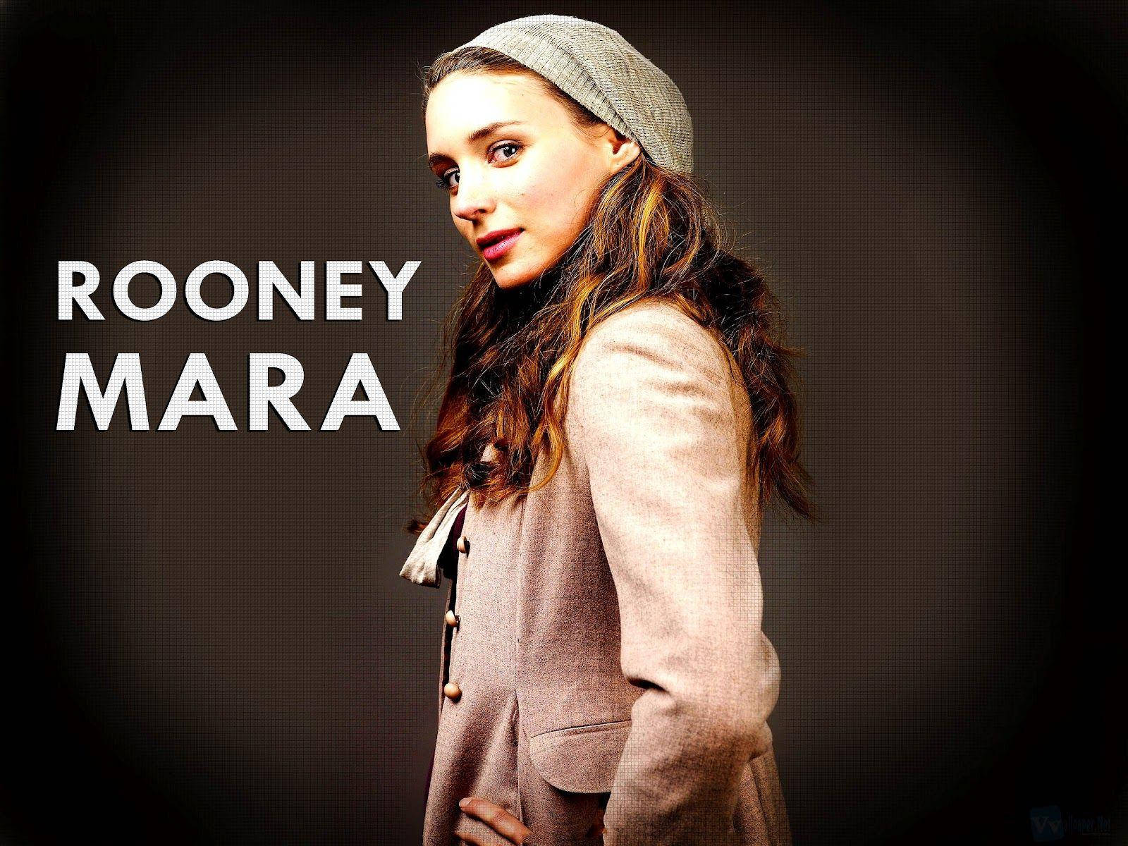 Rooney Mara, beige coat, gray beret, HD Desktop Wallpaper