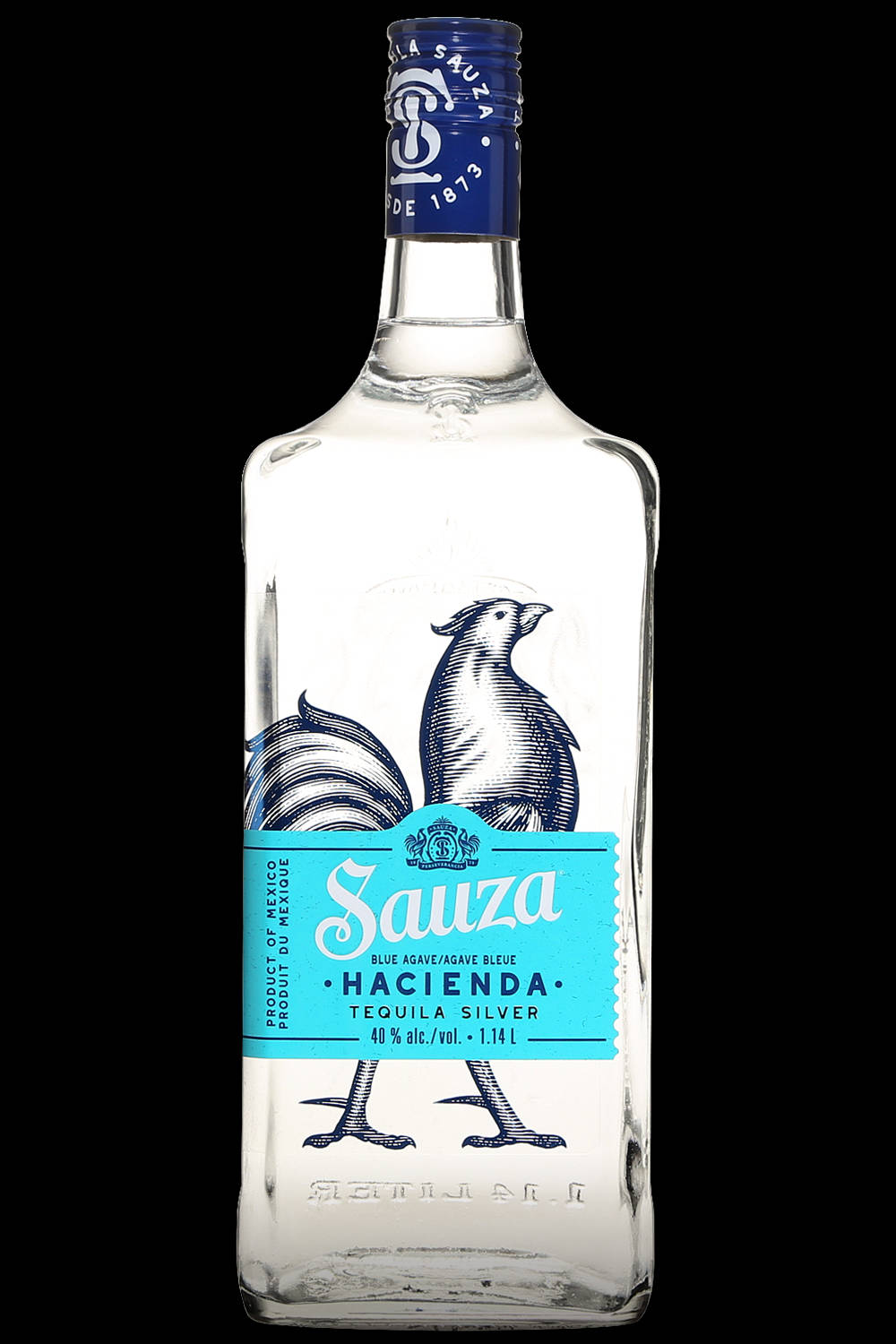 Sauza Hacienda Blue Agave Silver Tequila, rooster illustration, turquoise accents, HD Phone Wallpaper